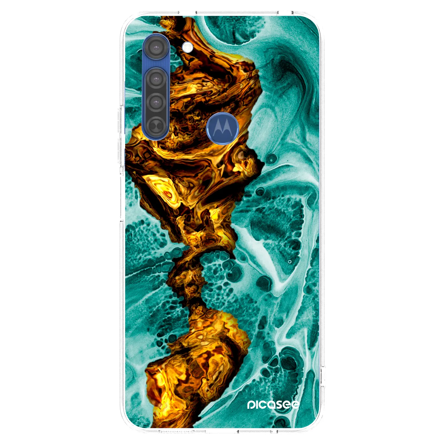 Picasee διαφανής θήκη σιλικόνης Motorola Moto G8 - Goldsky