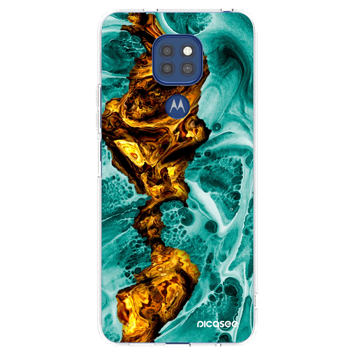 Picasee διαφανής θήκη σιλικόνης Motorola Moto G9 Play - Goldsky