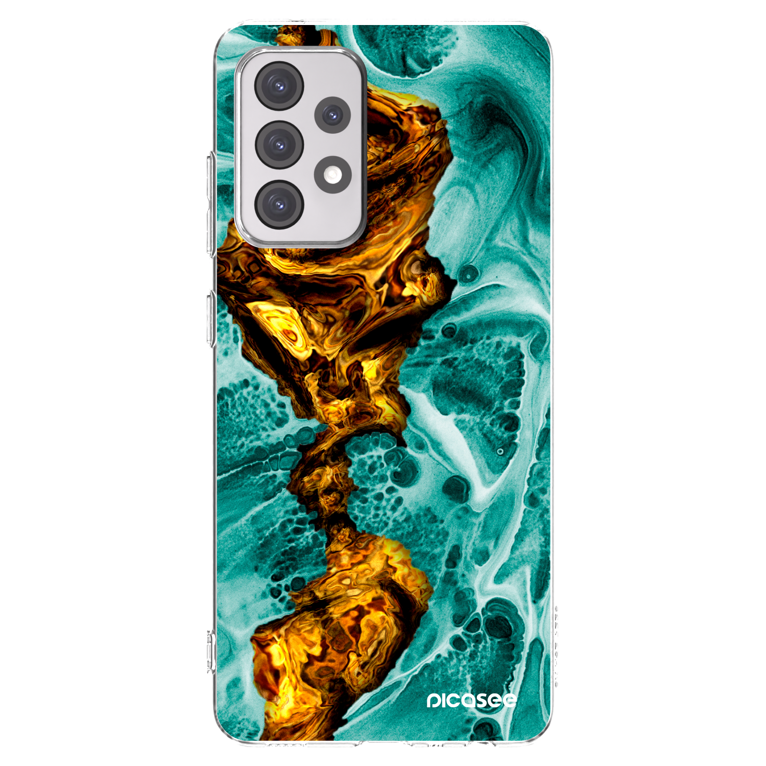 Picasee διαφανής θήκη σιλικόνης Samsung Galaxy A52 5G A525F - Goldsky