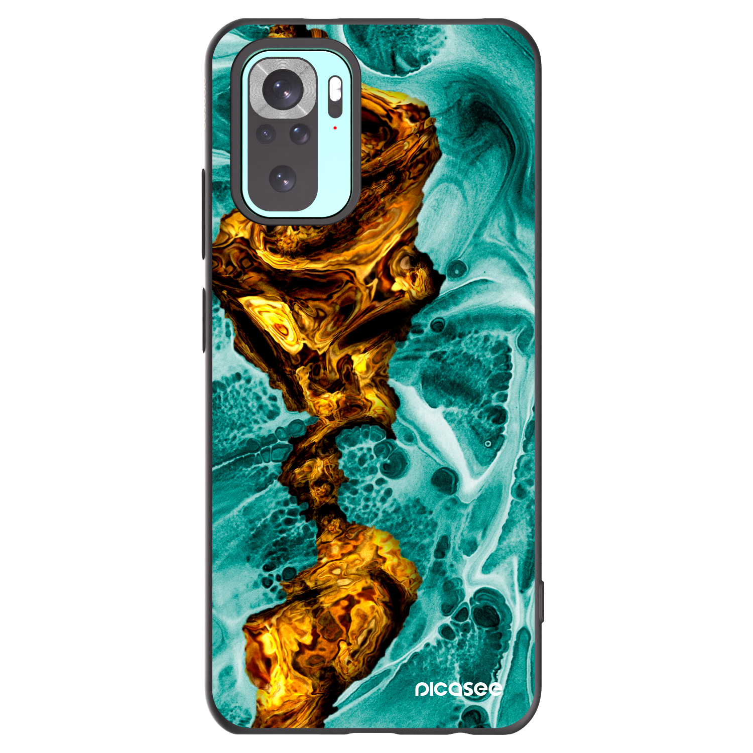 Picasee Μαύρη θήκη σιλικόνης για Xiaomi Redmi Note 10 Pro - Goldsky