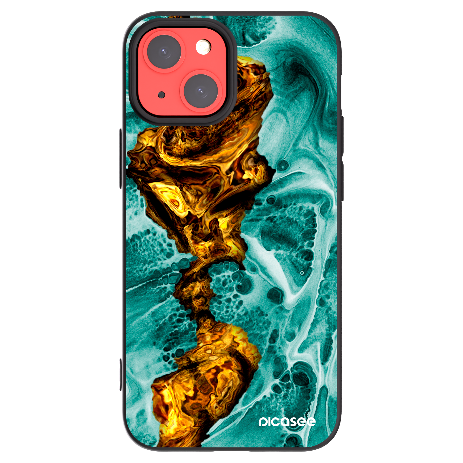 Picasee Μαύρη θήκη σιλικόνης για Apple iPhone 13 mini - Goldsky