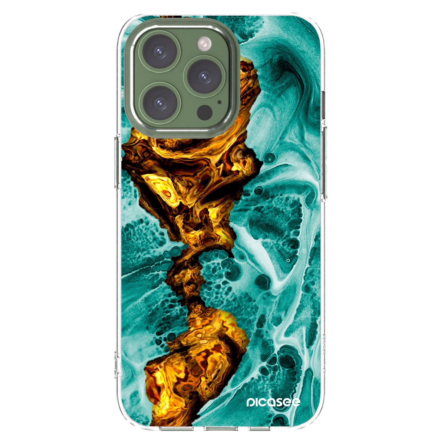 Picasee διαφανής θήκη σιλικόνης Apple iPhone 13 Pro - Goldsky