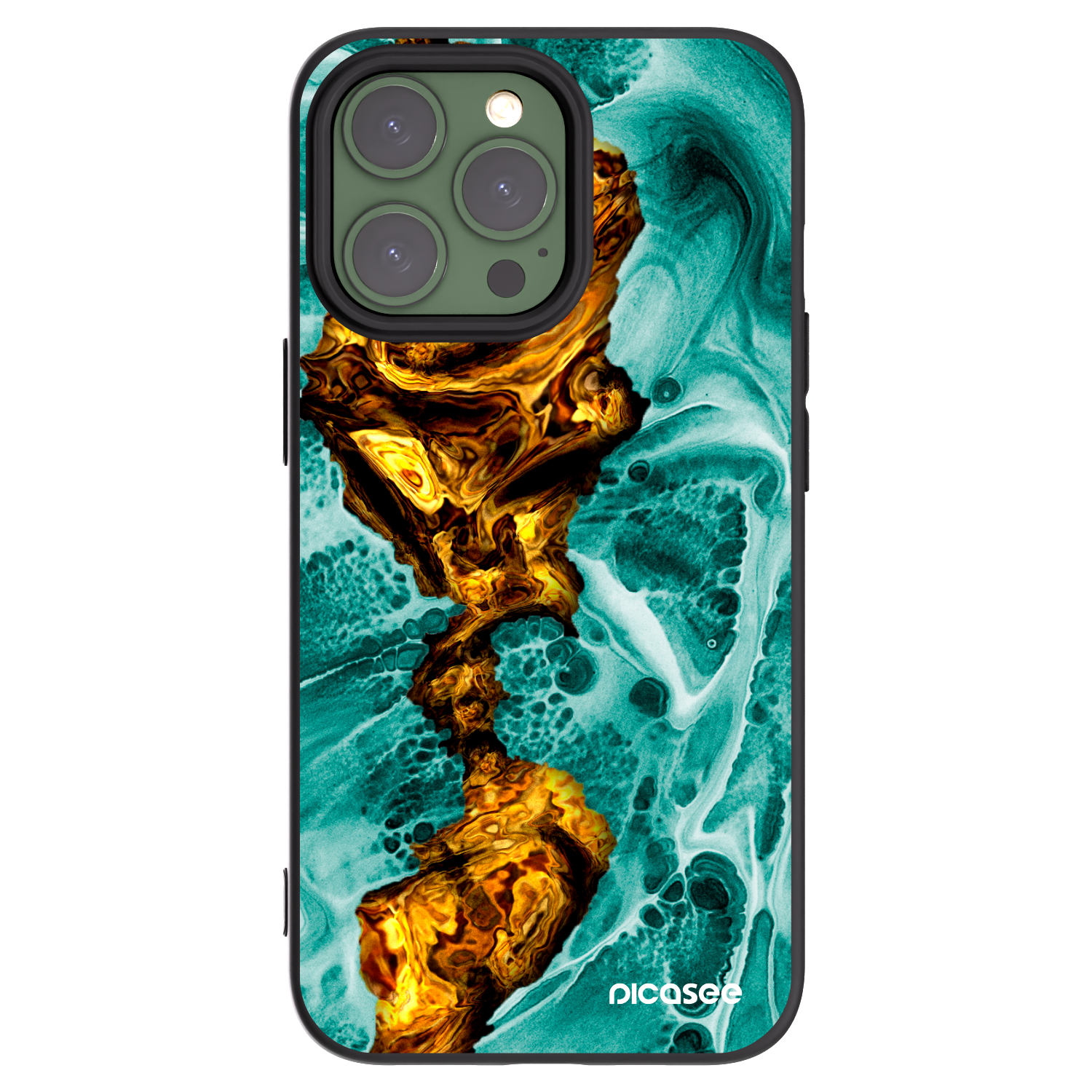 Picasee Μαύρη θήκη σιλικόνης για Apple iPhone 13 Pro - Goldsky