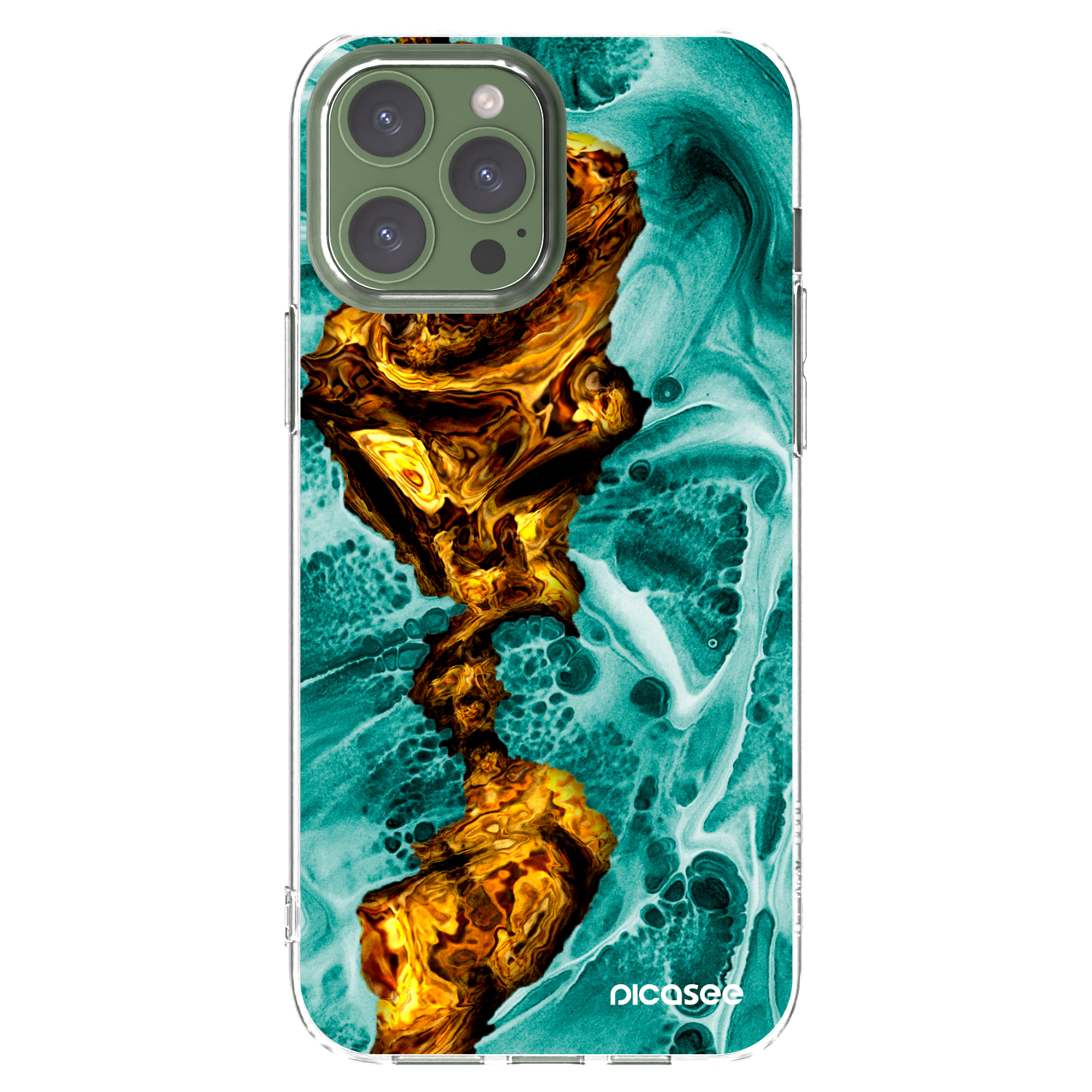 Picasee διαφανής θήκη σιλικόνης Apple iPhone 13 Pro Max - Goldsky