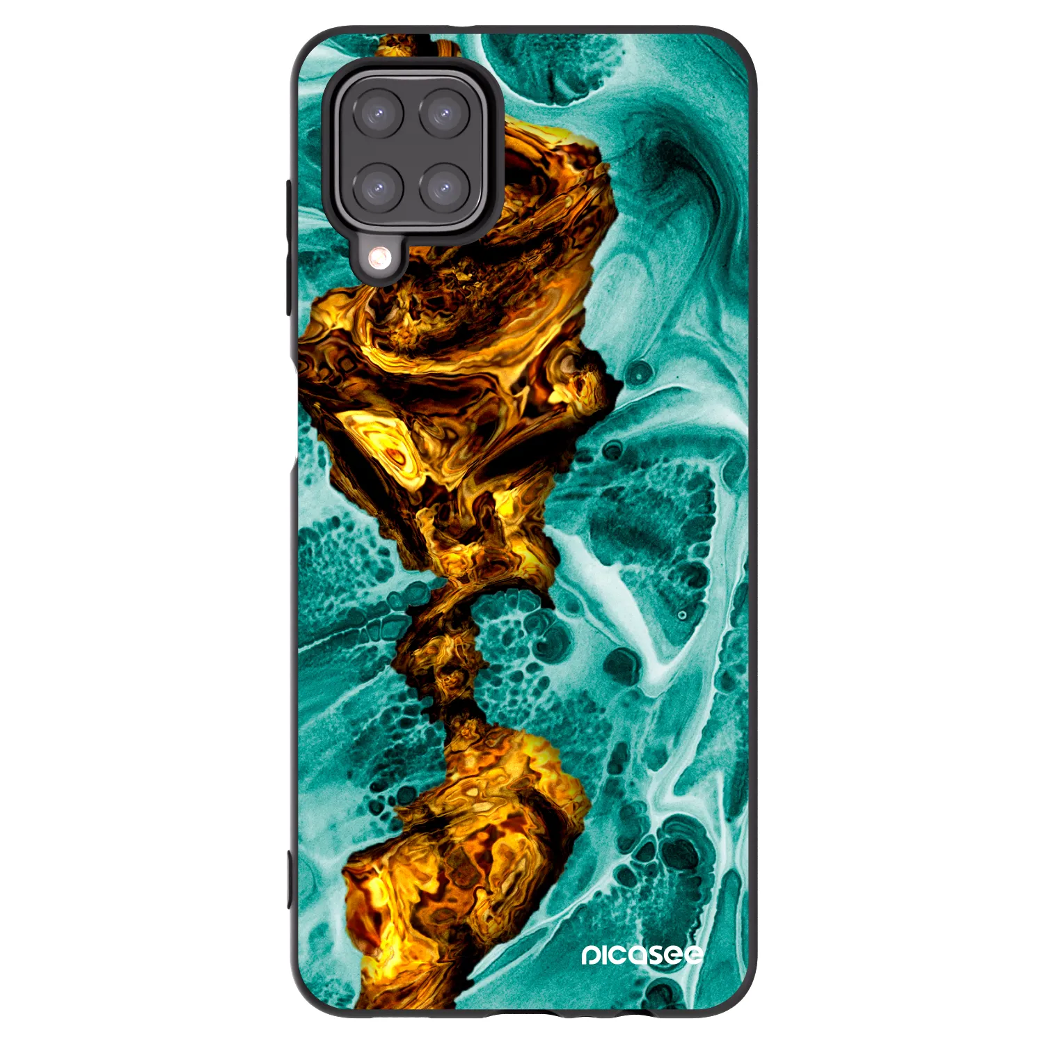 Picasee Μαύρη θήκη σιλικόνης για Samsung Galaxy M12 M127F - Goldsky