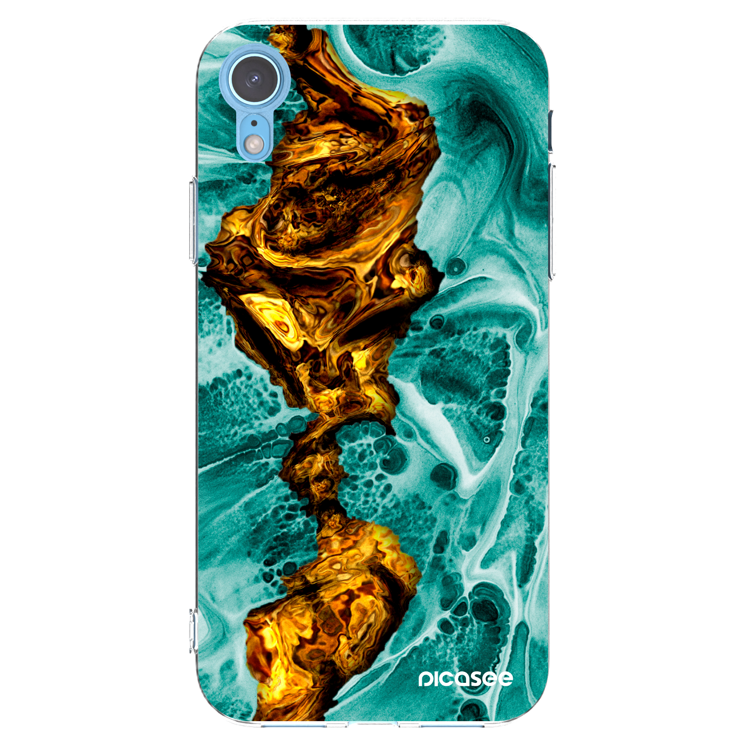 Picasee διαφανής θήκη σιλικόνης Apple iPhone XR - Goldsky