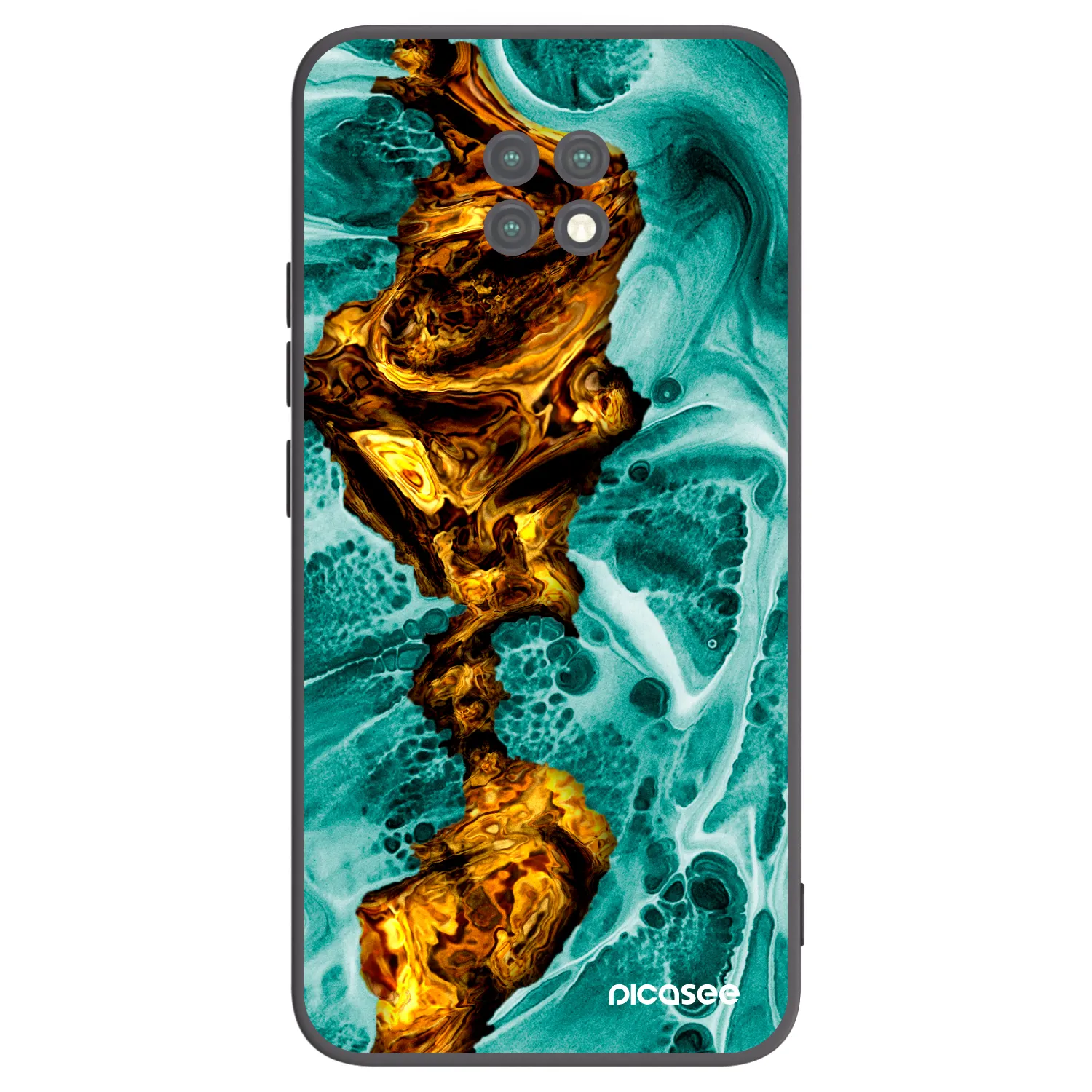 Picasee Μαύρη θήκη σιλικόνης για Xiaomi Redmi Note 9T - Goldsky