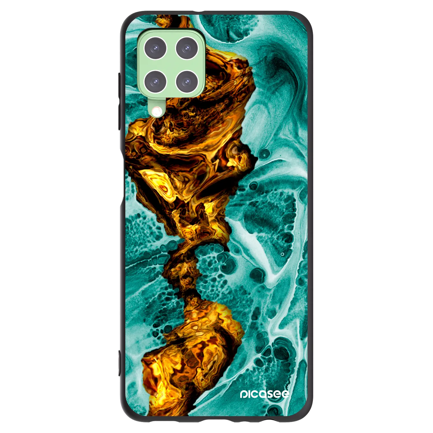 Picasee Μαύρη θήκη σιλικόνης για Samsung Galaxy A22 A225F 4G - Goldsky