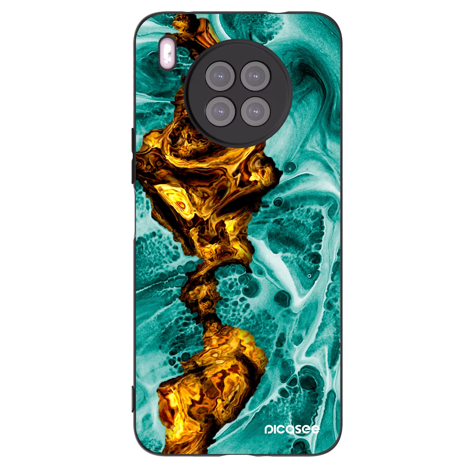 Picasee Μαύρη θήκη σιλικόνης για Huawei Nova 8i - Goldsky