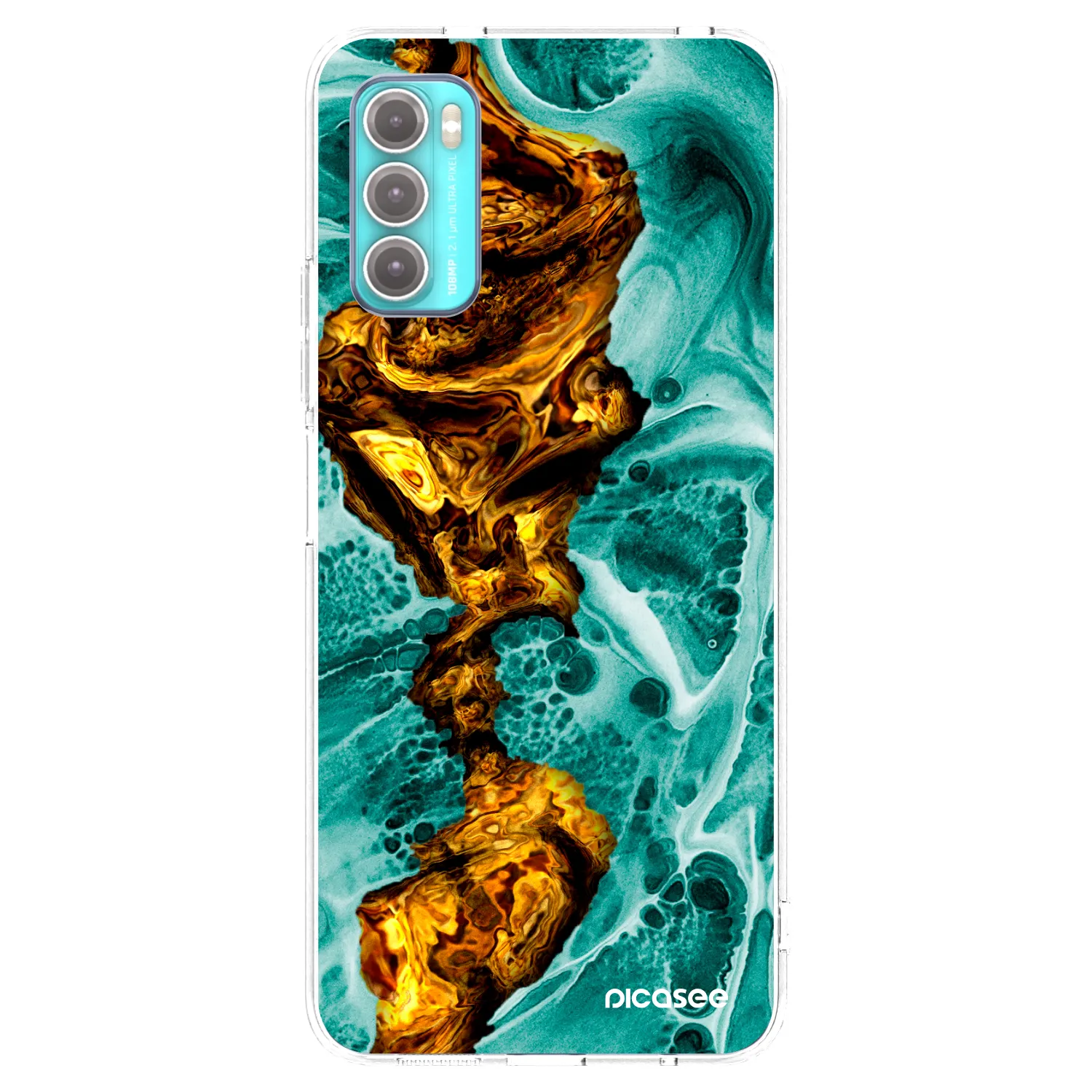 Picasee διαφανής θήκη σιλικόνης Motorola Moto G60 - Goldsky