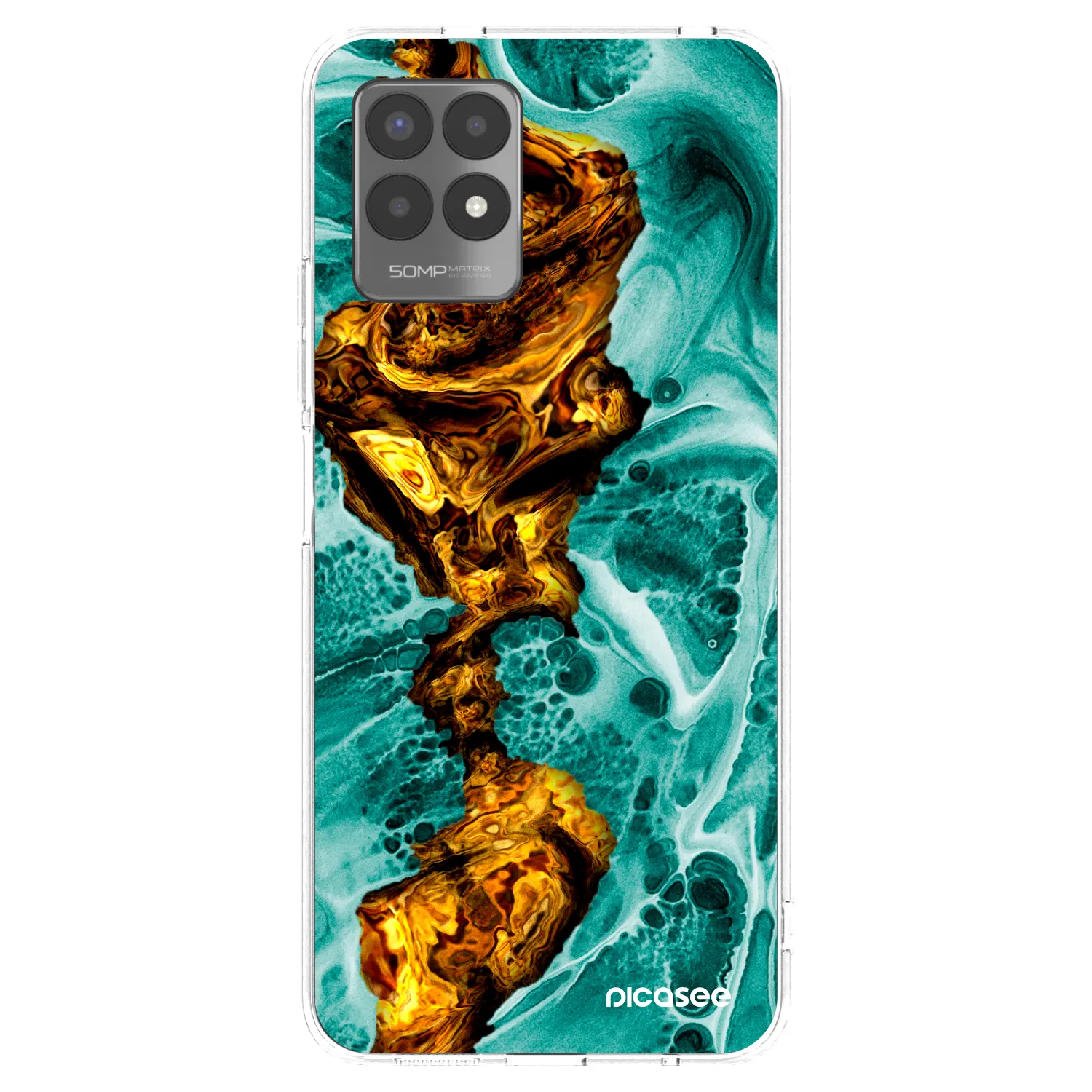 Picasee διαφανής θήκη σιλικόνης Realme 8i - Goldsky