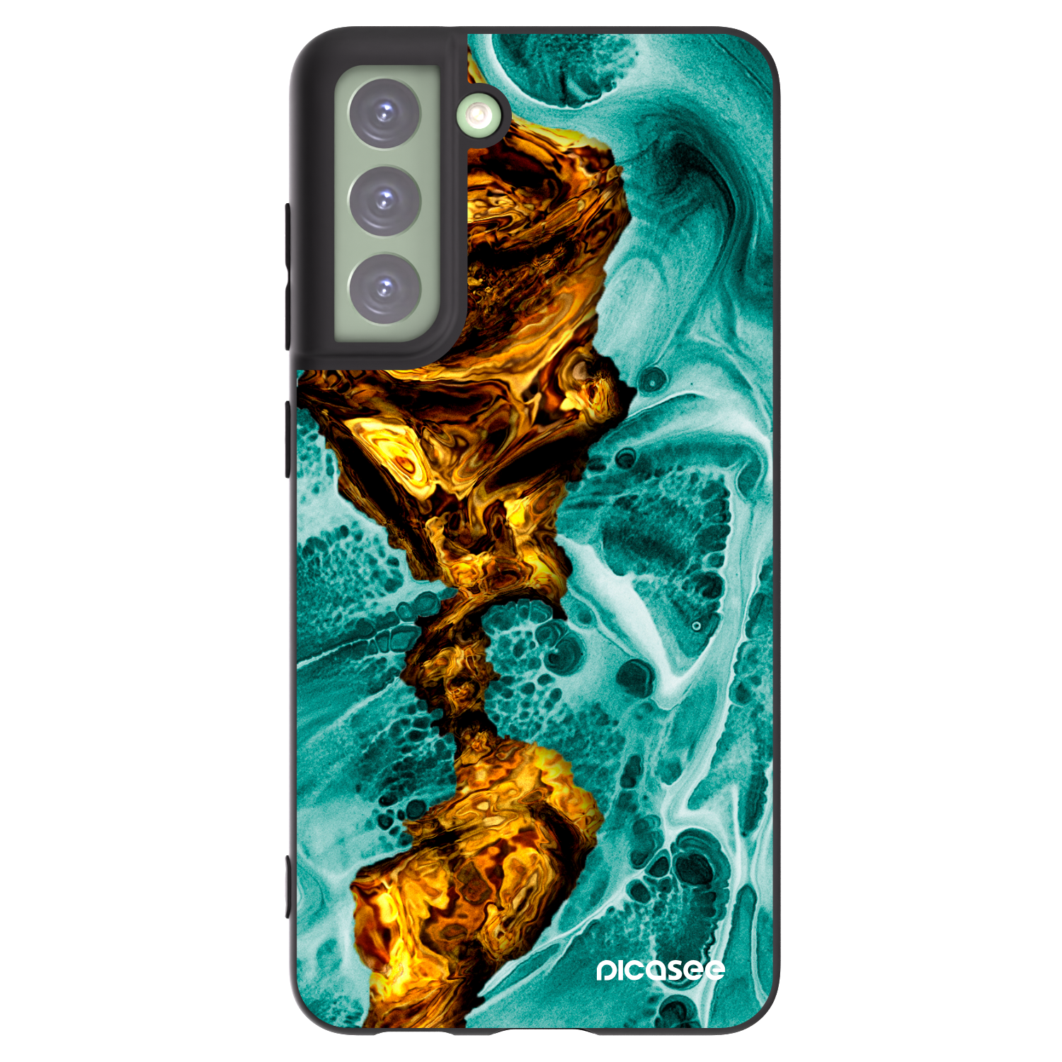 Picasee Μαύρη θήκη σιλικόνης για Samsung Galaxy S21 FE 5G - Goldsky