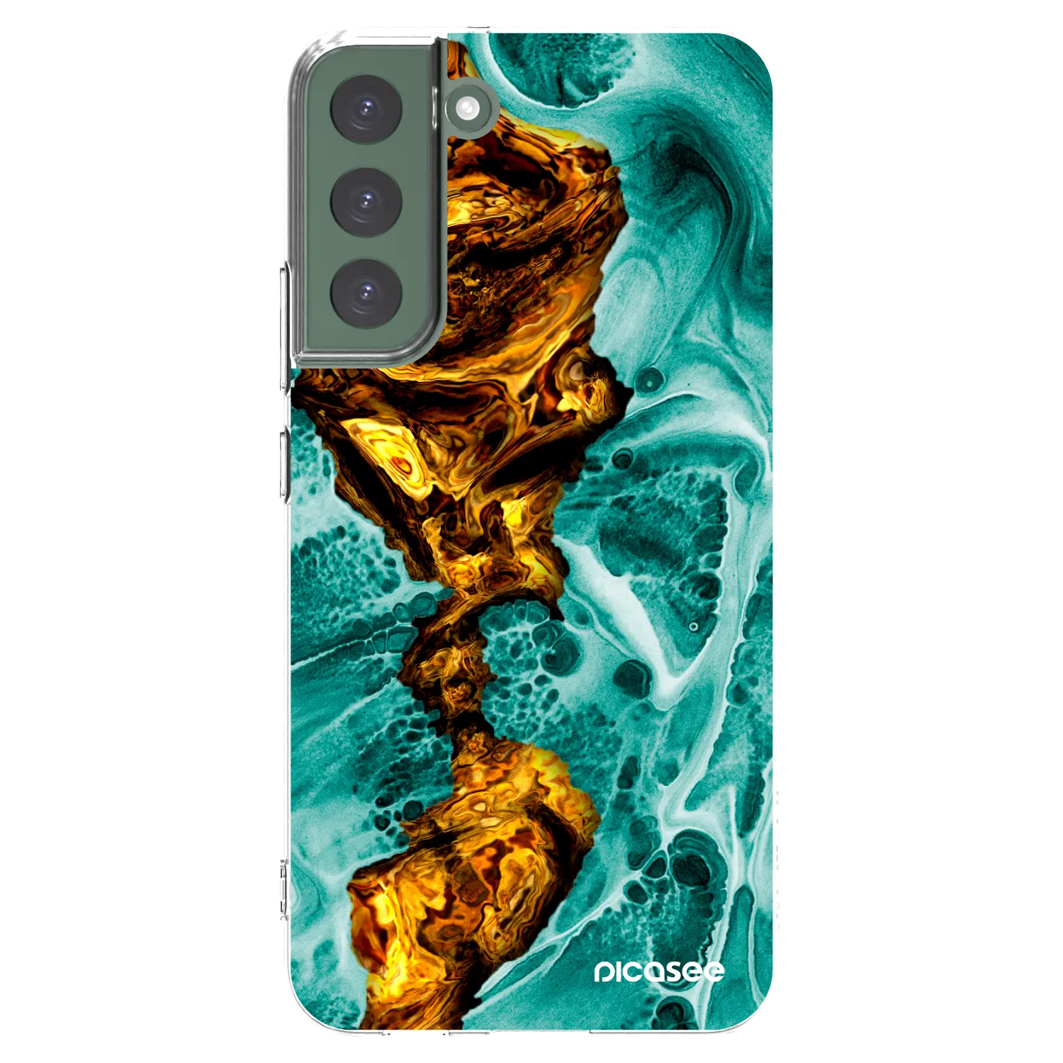 Picasee διαφανής θήκη σιλικόνης Samsung Galaxy S22+ 5G - Goldsky