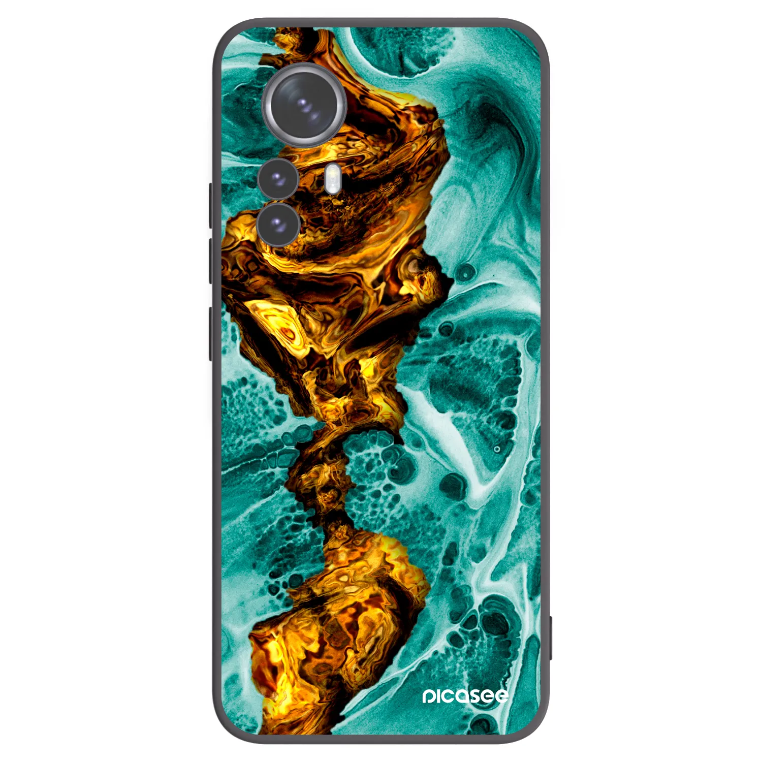 Picasee Μαύρη θήκη σιλικόνης για Xiaomi 12 Pro - Goldsky