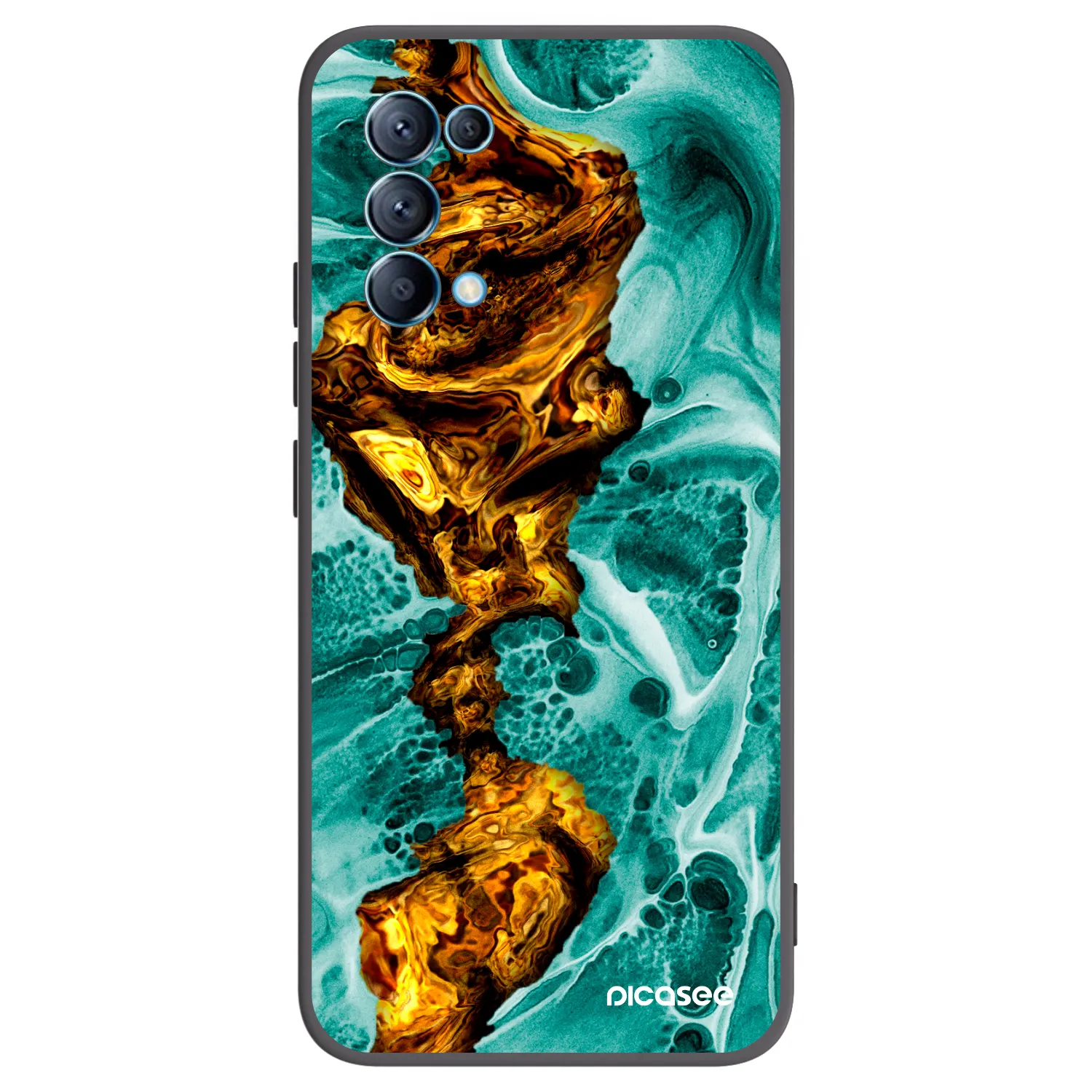 Picasee Μαύρη θήκη σιλικόνης για OPPO Reno 5 5G - Goldsky