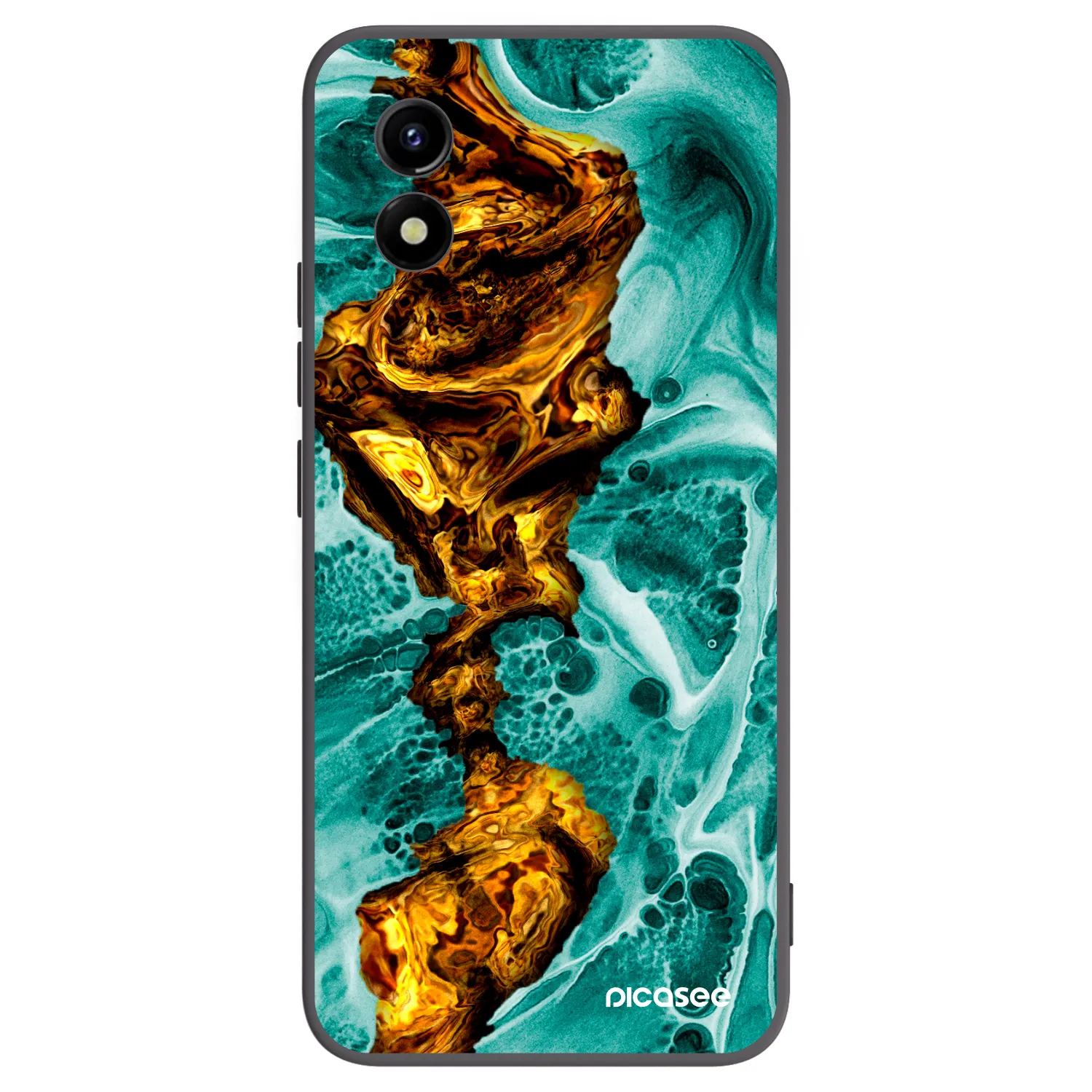 Picasee Μαύρη θήκη σιλικόνης για Vivo Y01 - Goldsky