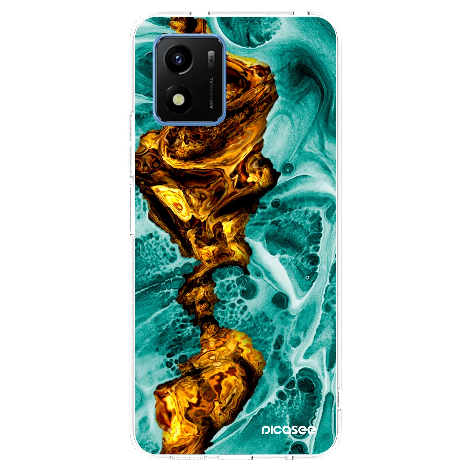 Picasee διαφανής θήκη σιλικόνης Vivo Y01 - Goldsky