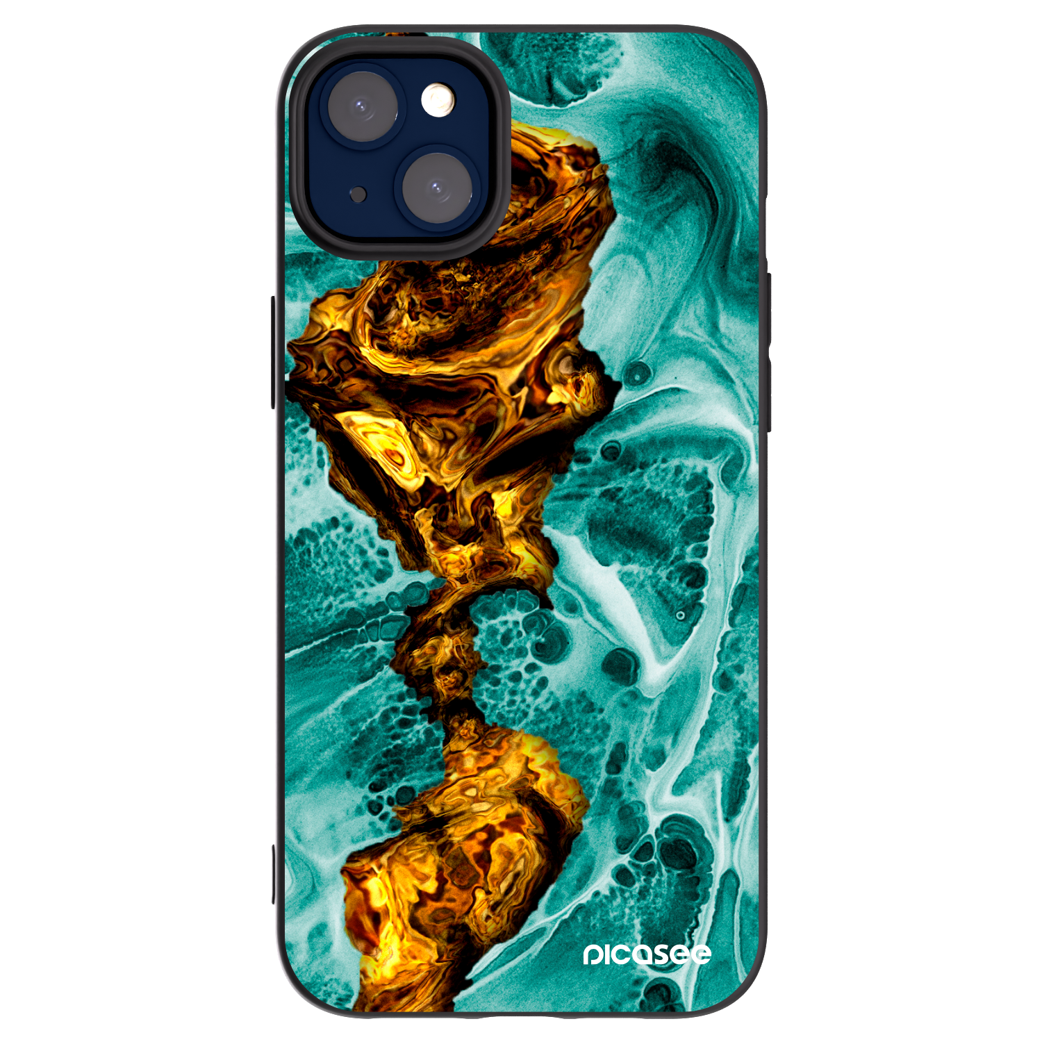 Picasee Μαύρη θήκη σιλικόνης για Apple iPhone 14 Plus - Goldsky