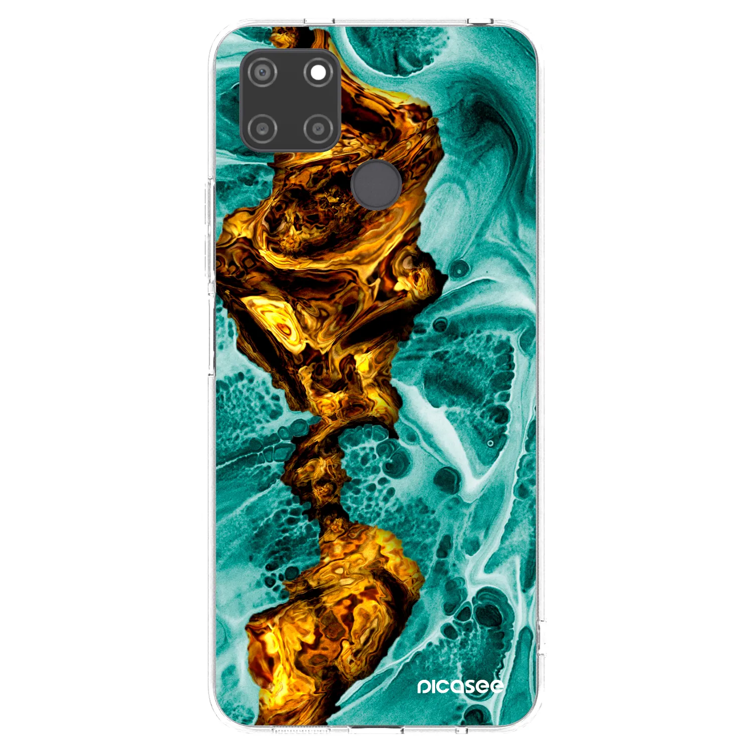 Picasee διαφανής θήκη σιλικόνης Realme C21Y - Goldsky