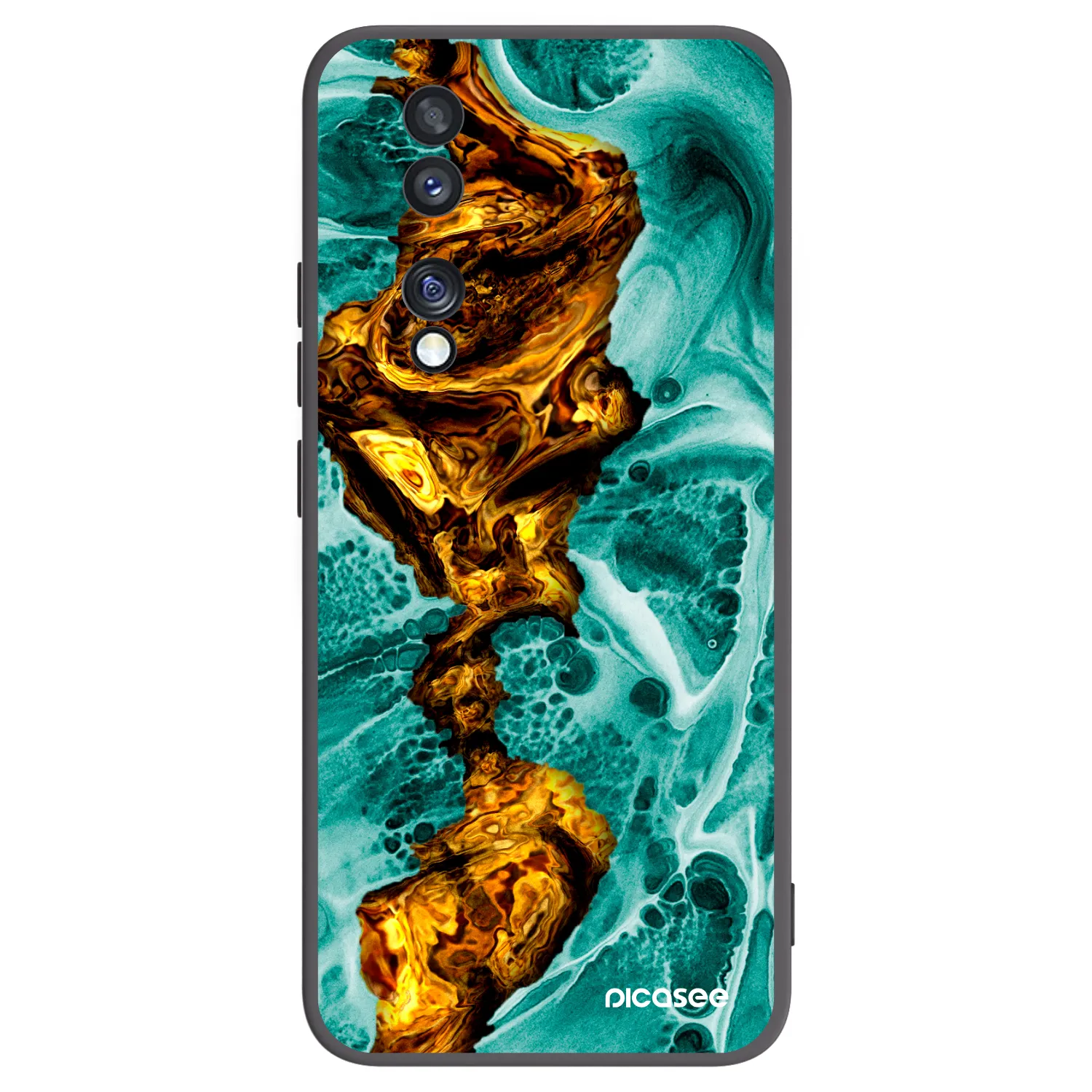 Picasee Μαύρη θήκη σιλικόνης για Honor 70 - Goldsky