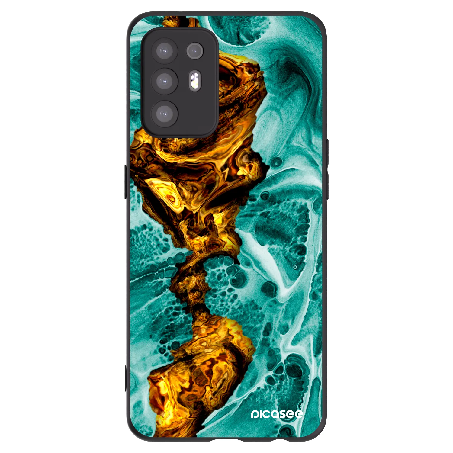 Picasee Μαύρη θήκη σιλικόνης για OPPO A94 5G - Goldsky