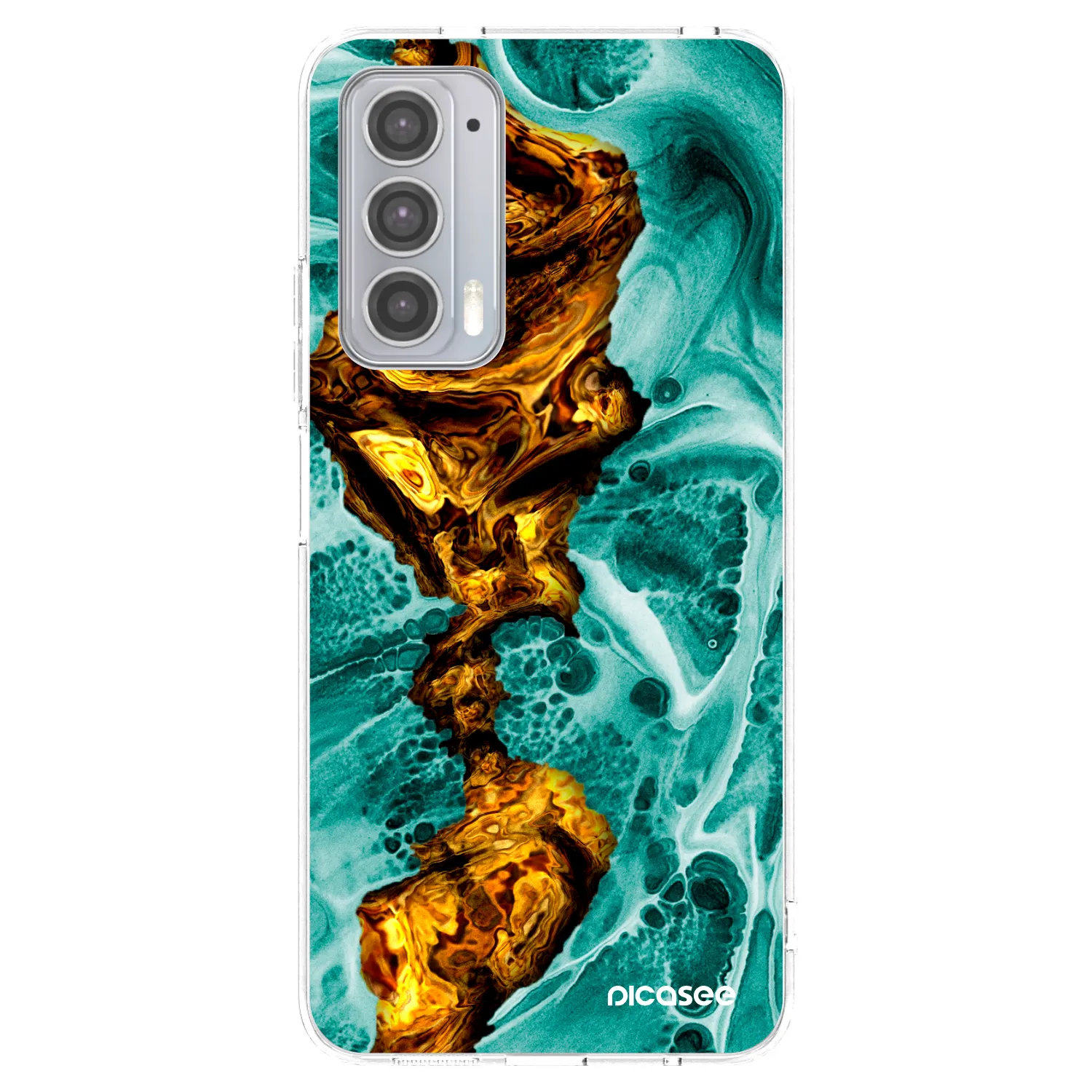 Picasee διαφανής θήκη σιλικόνης Motorola Edge 20 - Goldsky