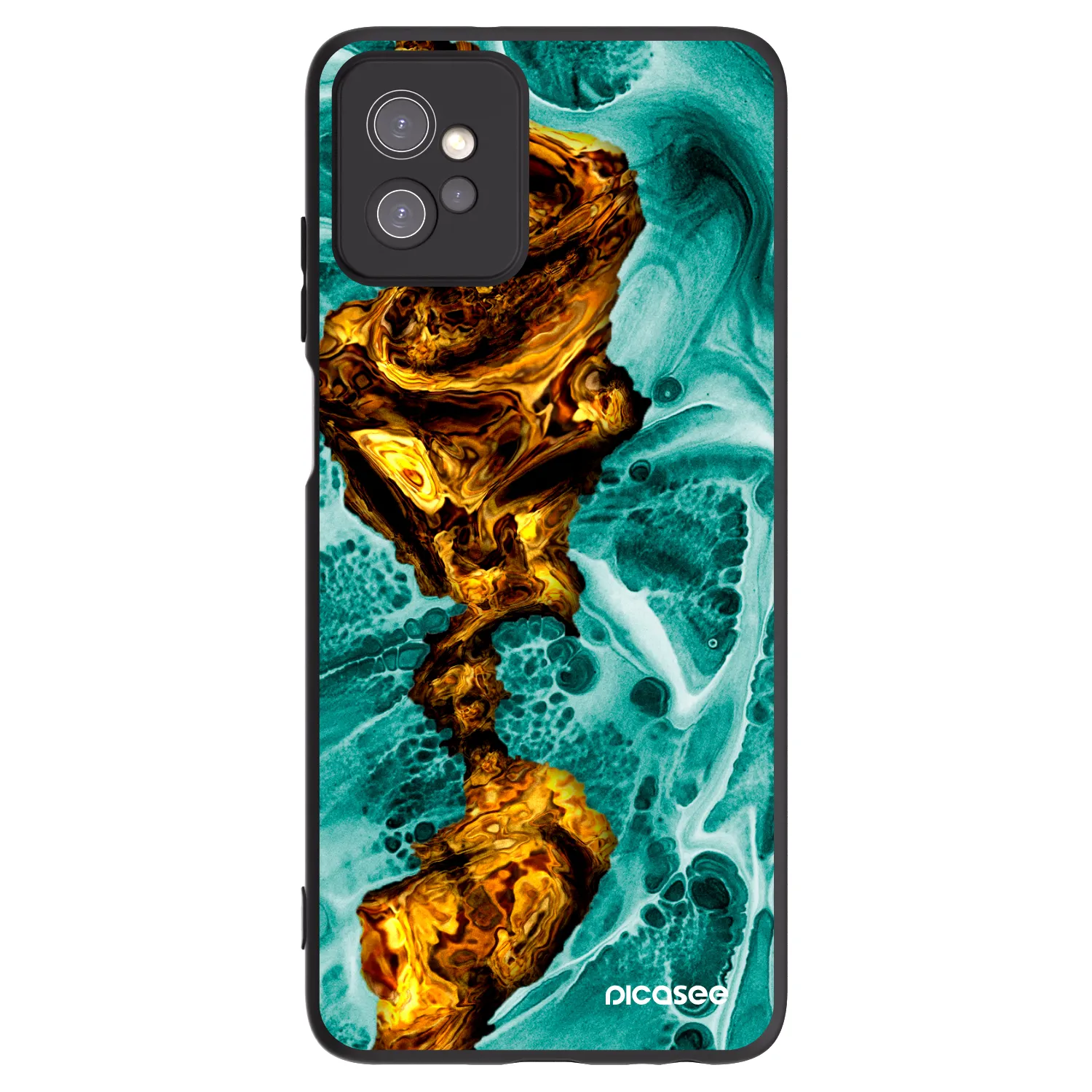 Picasee Μαύρη θήκη σιλικόνης για Motorola Moto G32 - Goldsky
