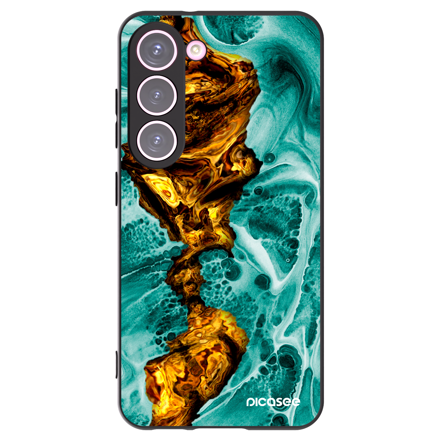 Picasee Μαύρη θήκη σιλικόνης για Samsung Galaxy S23 5G - Goldsky