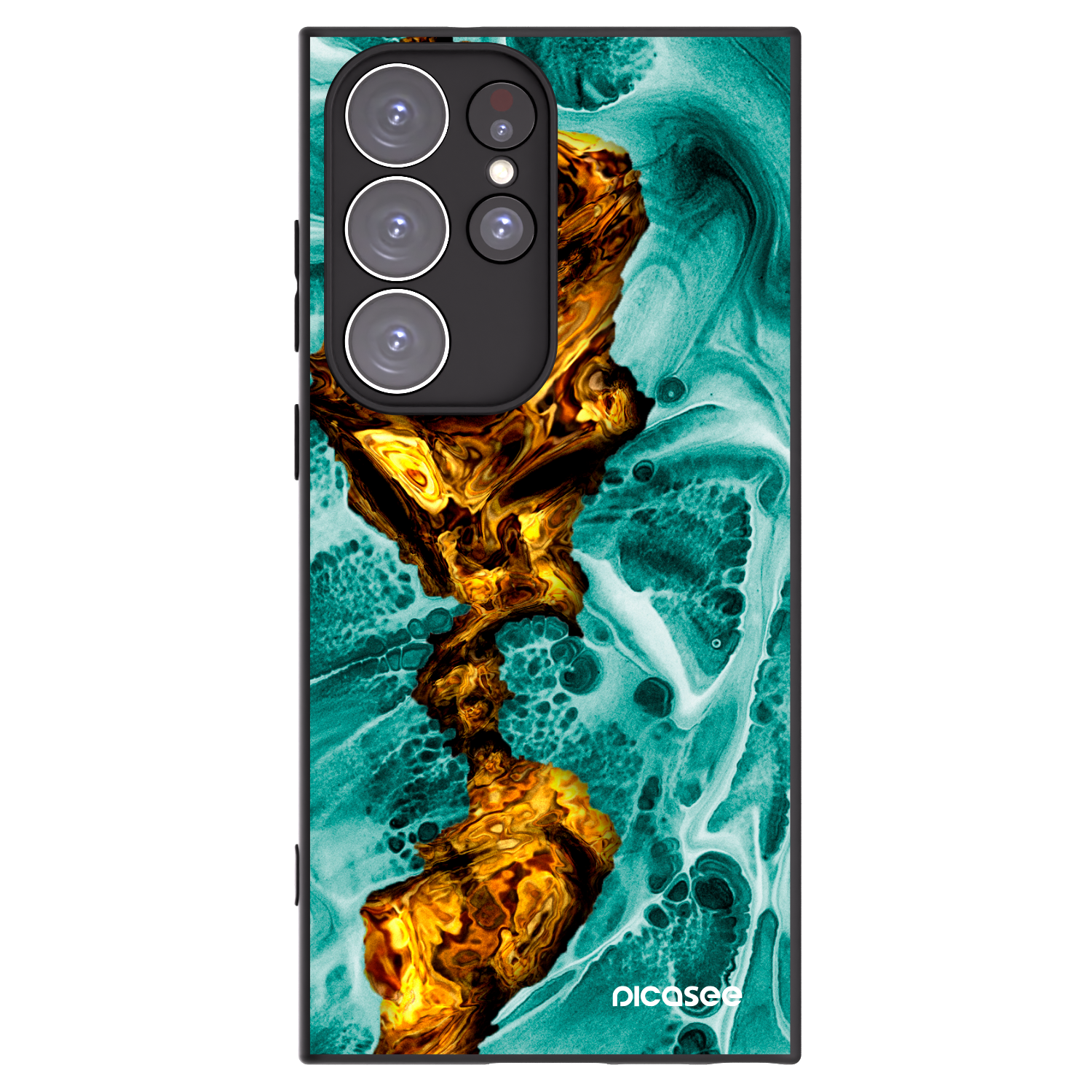 Picasee Μαύρη θήκη σιλικόνης για Samsung Galaxy S23 Ultra 5G - Goldsky