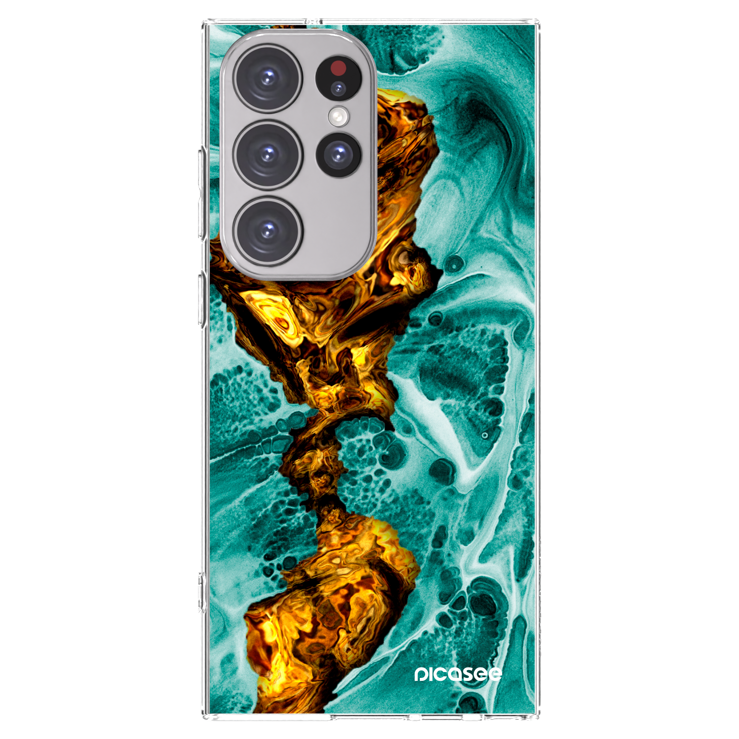 Picasee διαφανής θήκη σιλικόνης Samsung Galaxy S23 Ultra 5G - Goldsky