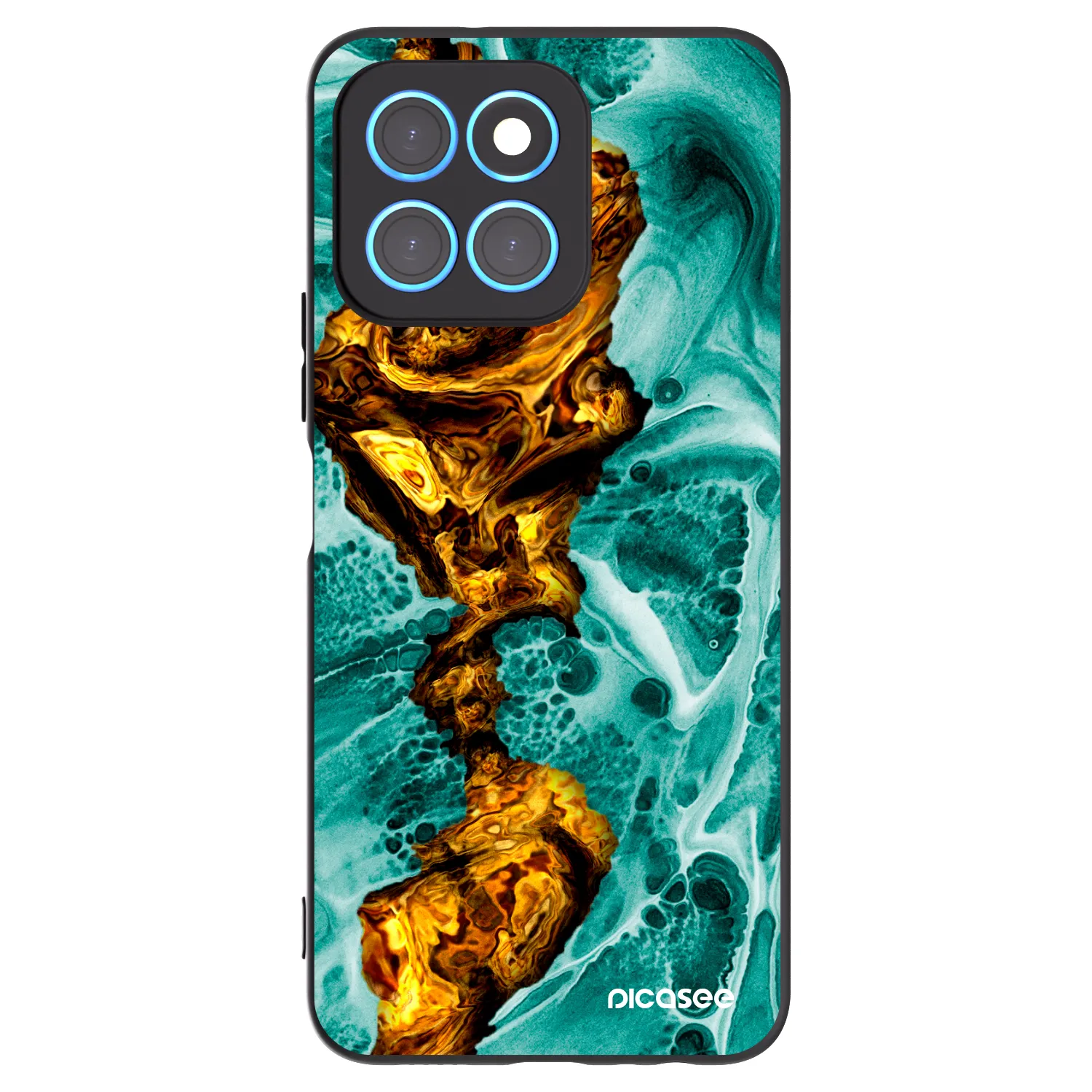 Picasee Μαύρη θήκη σιλικόνης για Honor X6 - Goldsky
