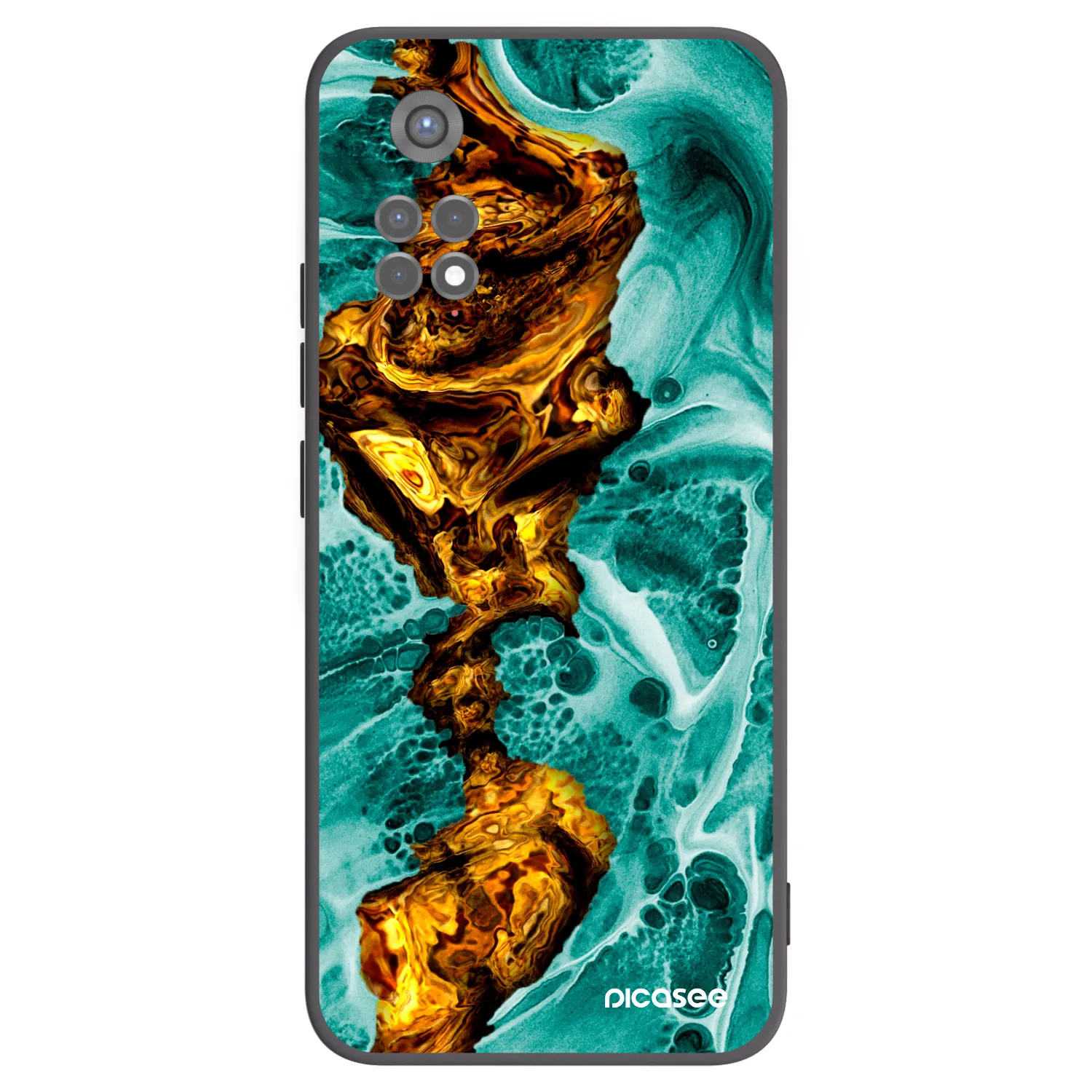 Picasee Μαύρη θήκη σιλικόνης για Xiaomi Redmi Note 11S 5G - Goldsky
