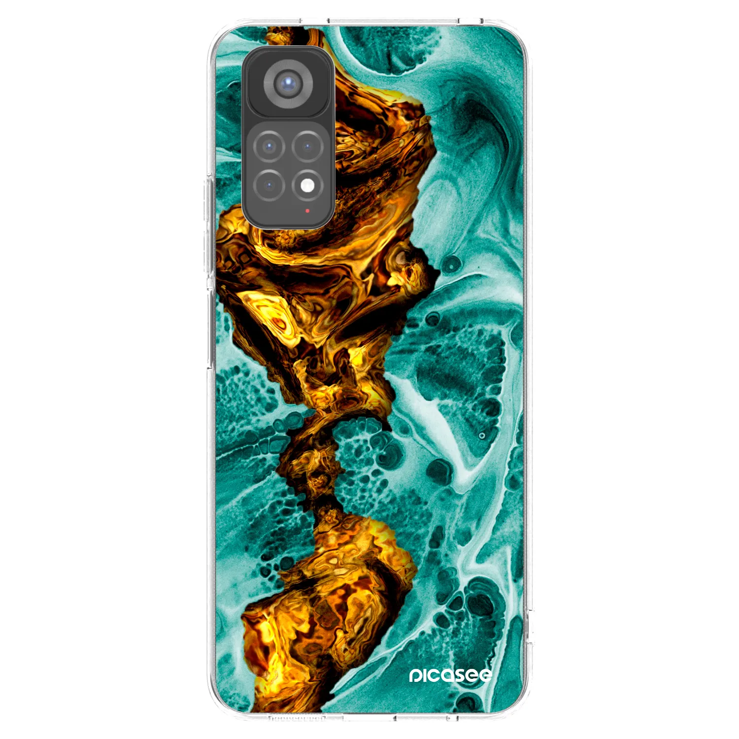 Picasee διαφανής θήκη σιλικόνης Xiaomi Redmi Note 11S 5G - Goldsky