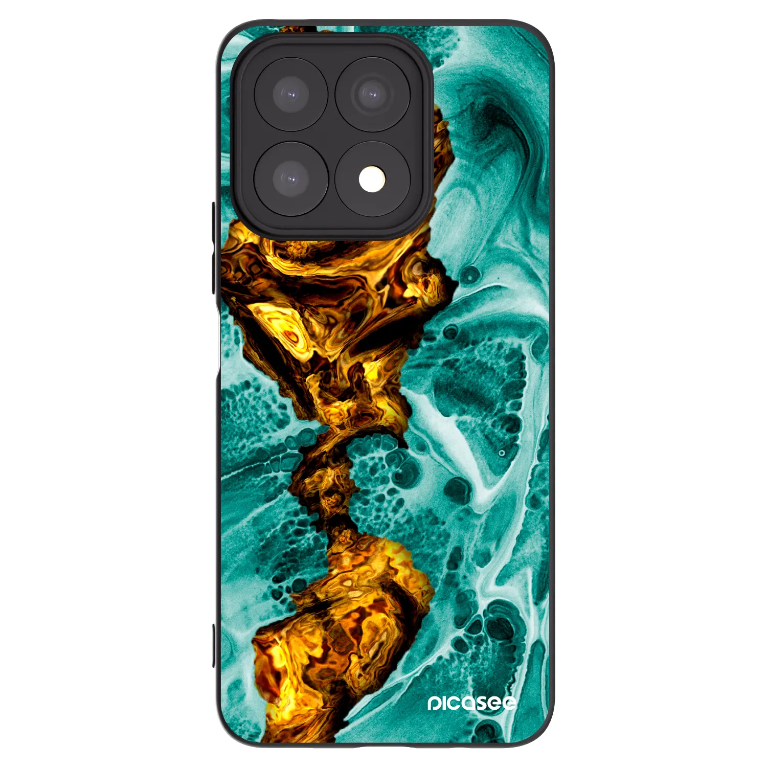 Picasee Μαύρη θήκη σιλικόνης για Honor X8a - Goldsky