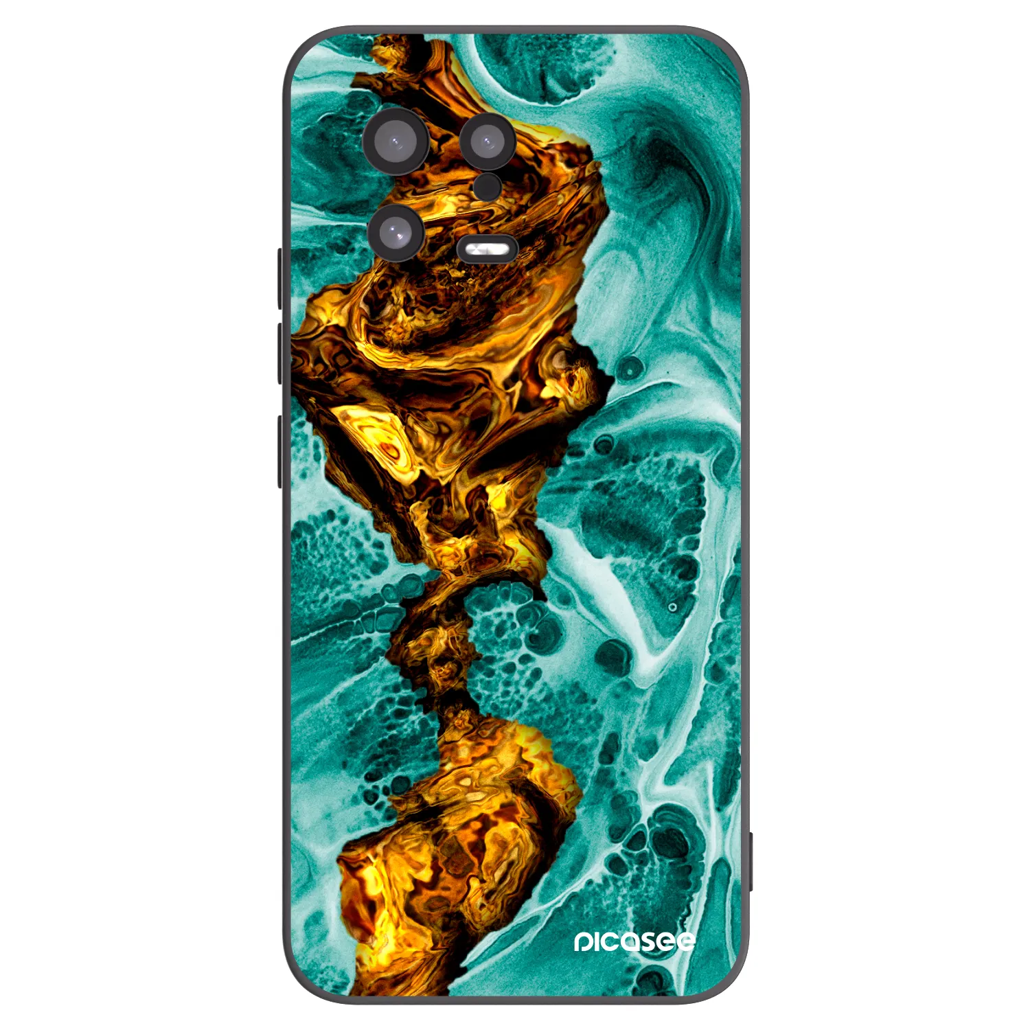 Picasee Μαύρη θήκη σιλικόνης για Xiaomi 13 - Goldsky