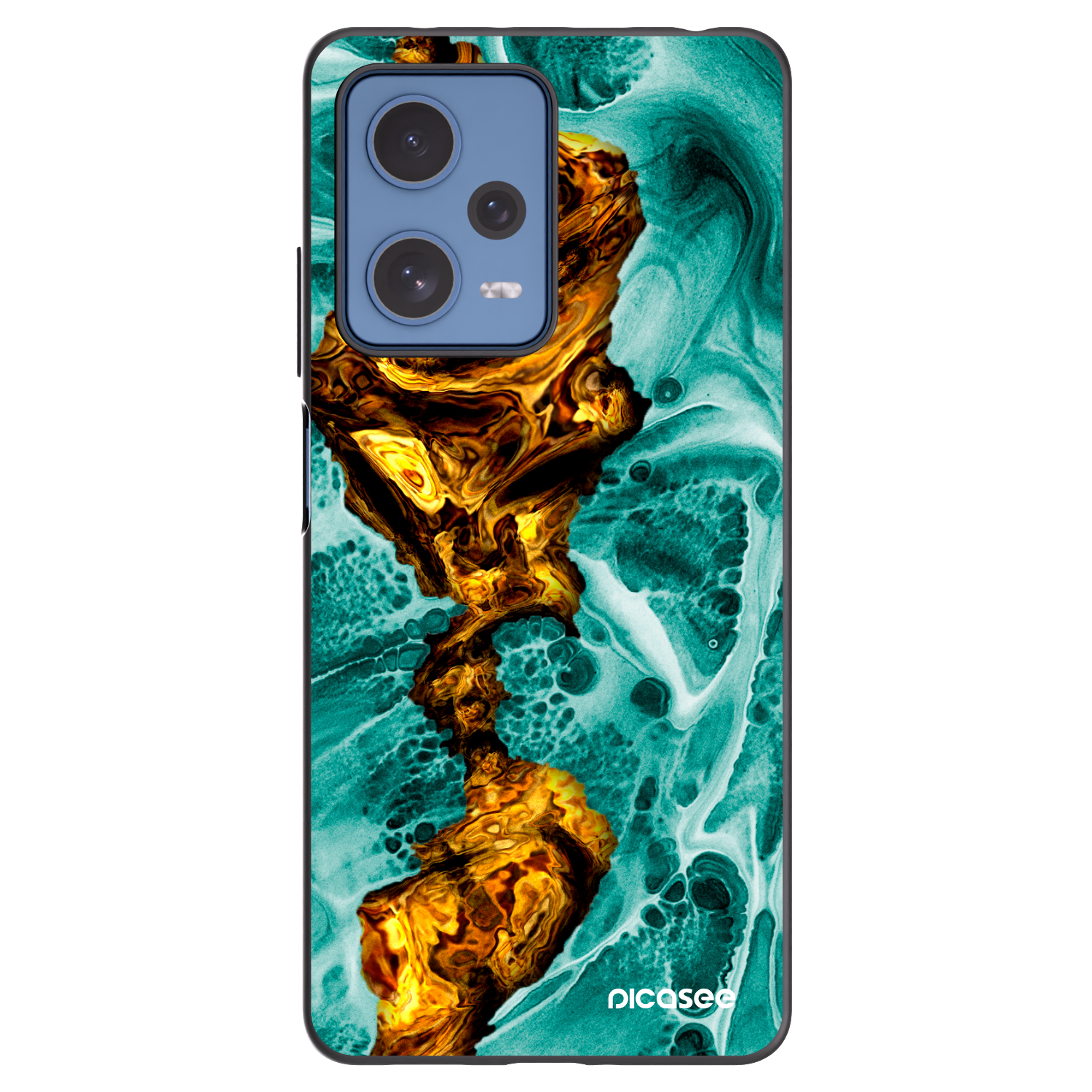 Picasee Μαύρη θήκη σιλικόνης για Xiaomi Redmi Note 12 Pro 5G - Goldsky