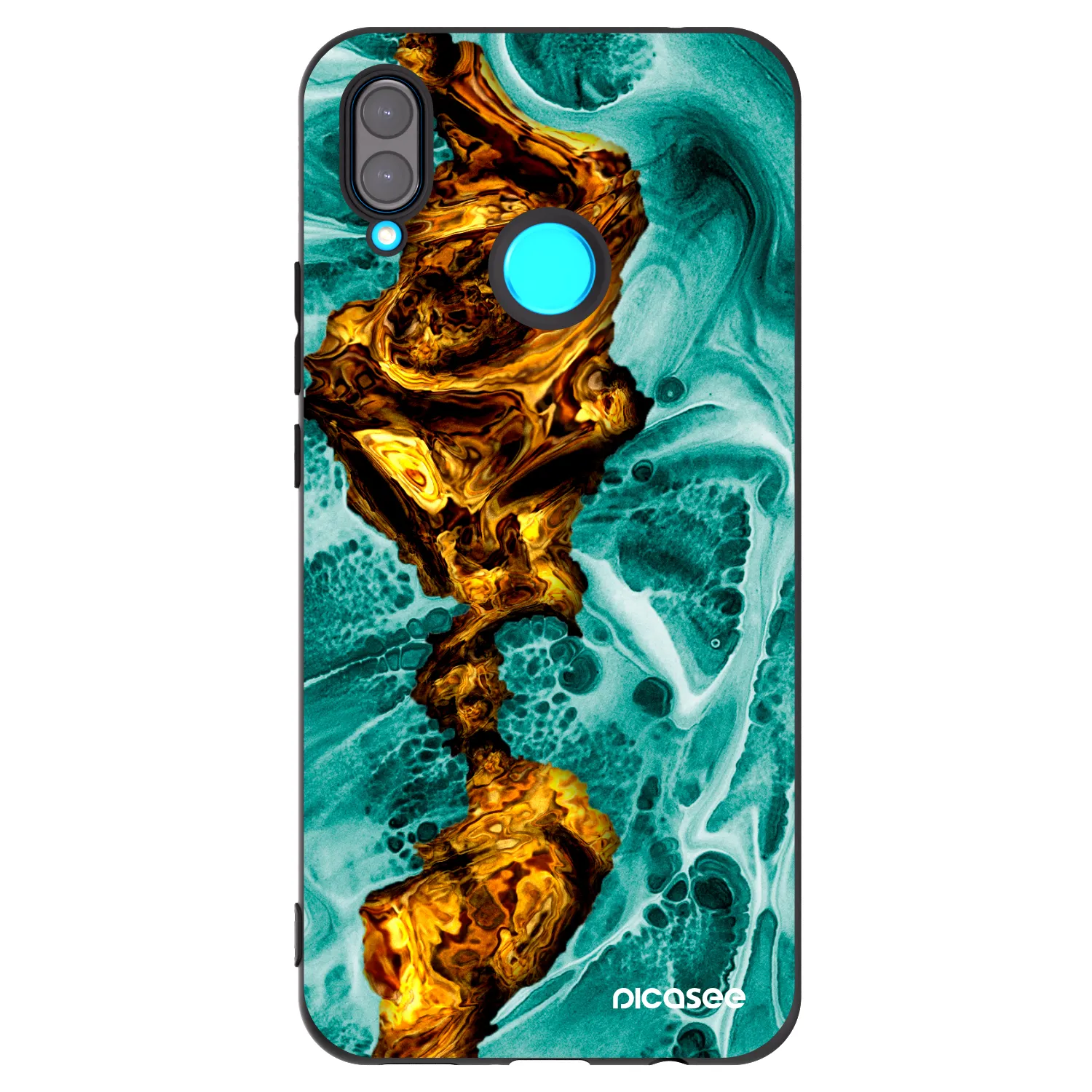 Picasee Μαύρη θήκη σιλικόνης για Huawei Nova 3 - Goldsky