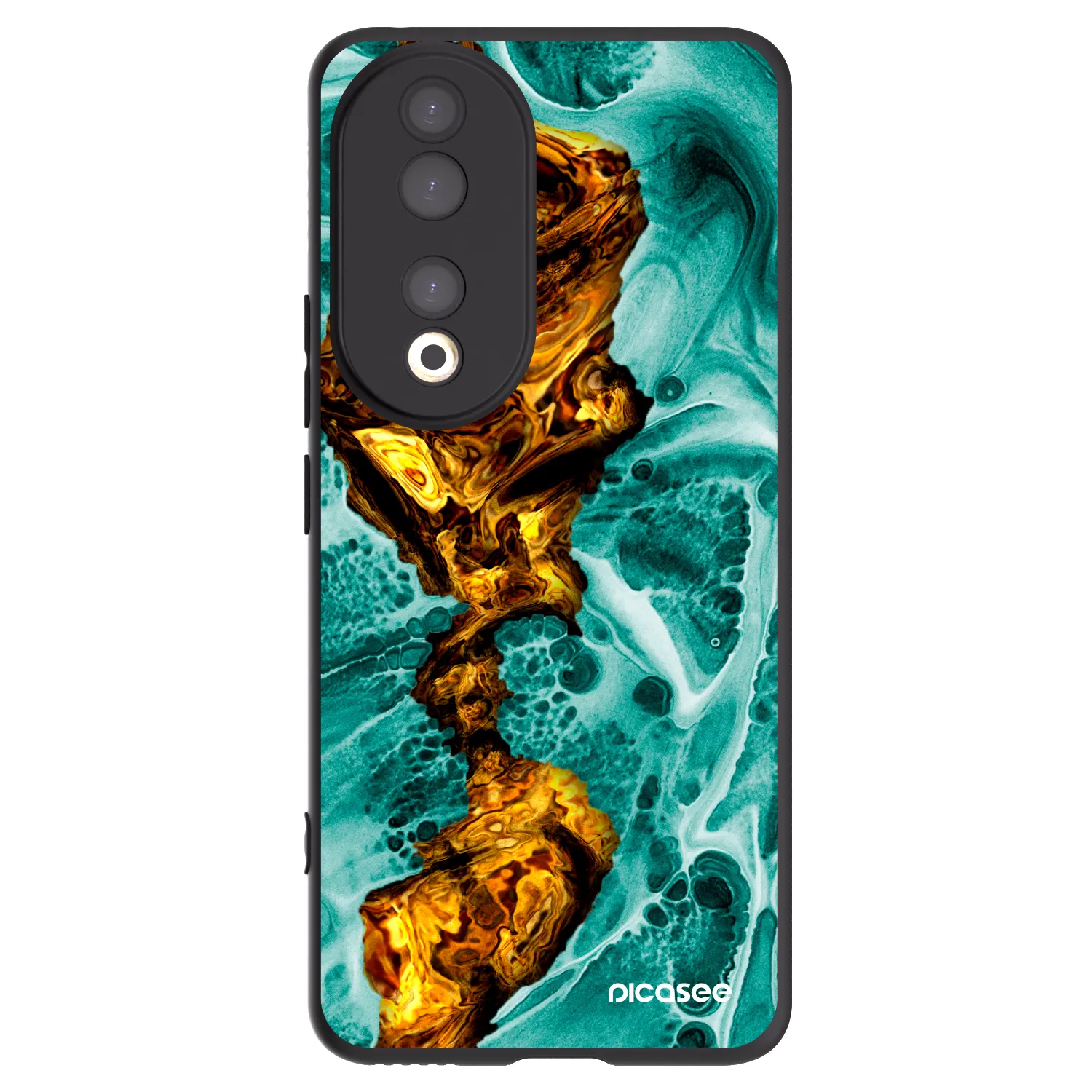 Picasee Μαύρη θήκη σιλικόνης για Honor 90 5G - Goldsky