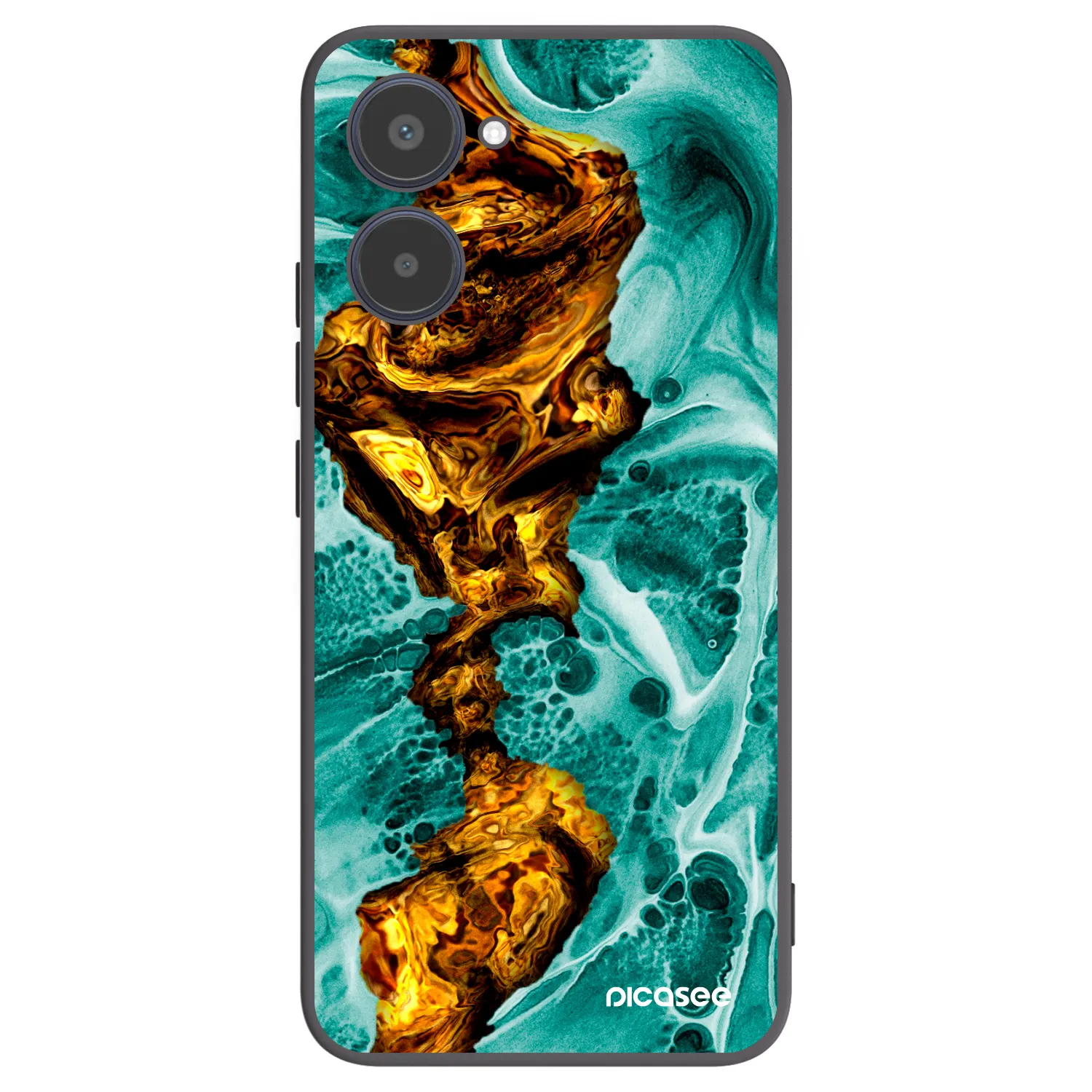 Picasee Μαύρη θήκη σιλικόνης για Realme 10 4G - Goldsky