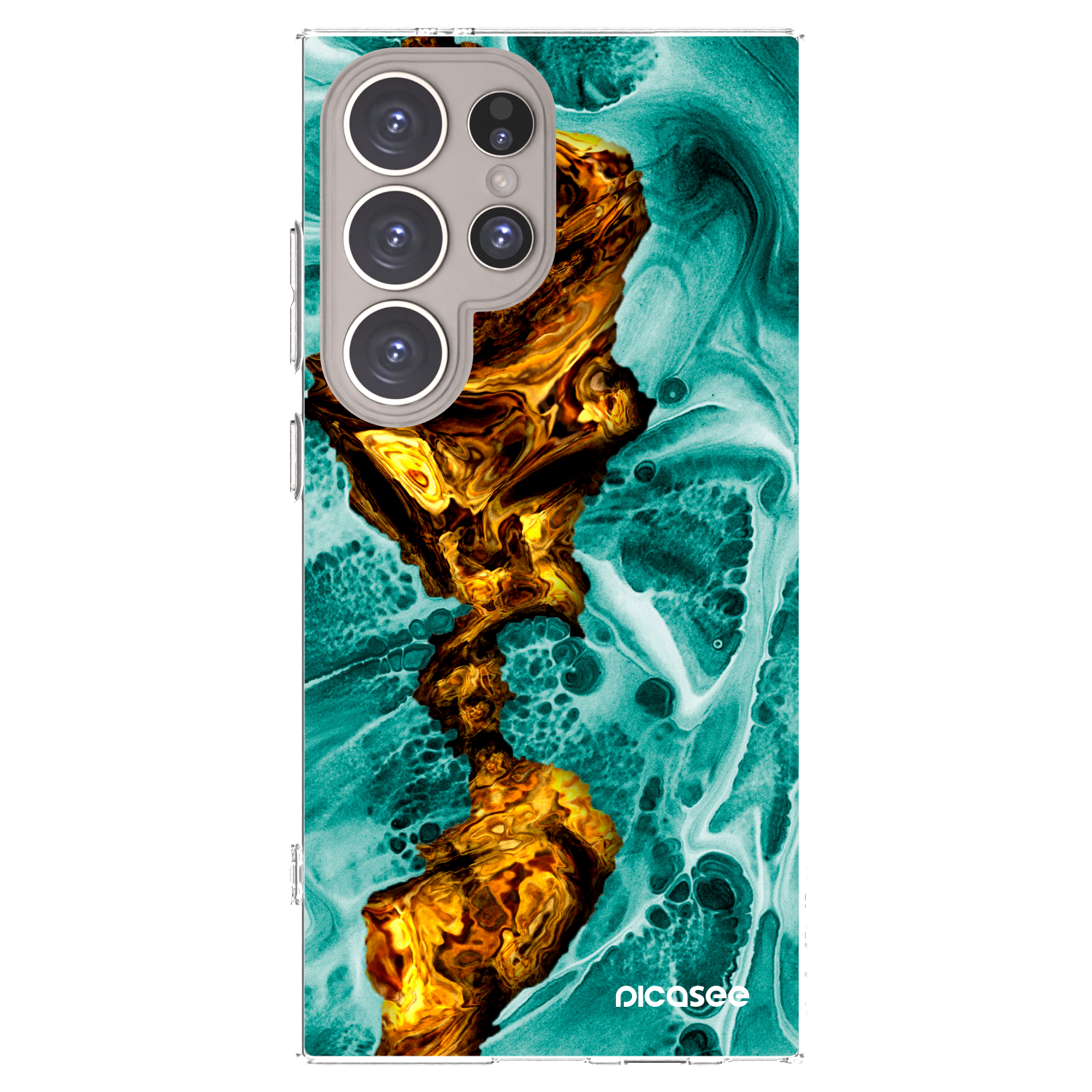 Picasee διαφανής θήκη σιλικόνης Samsung Galaxy S24 Ultra S928B 5G - Goldsky