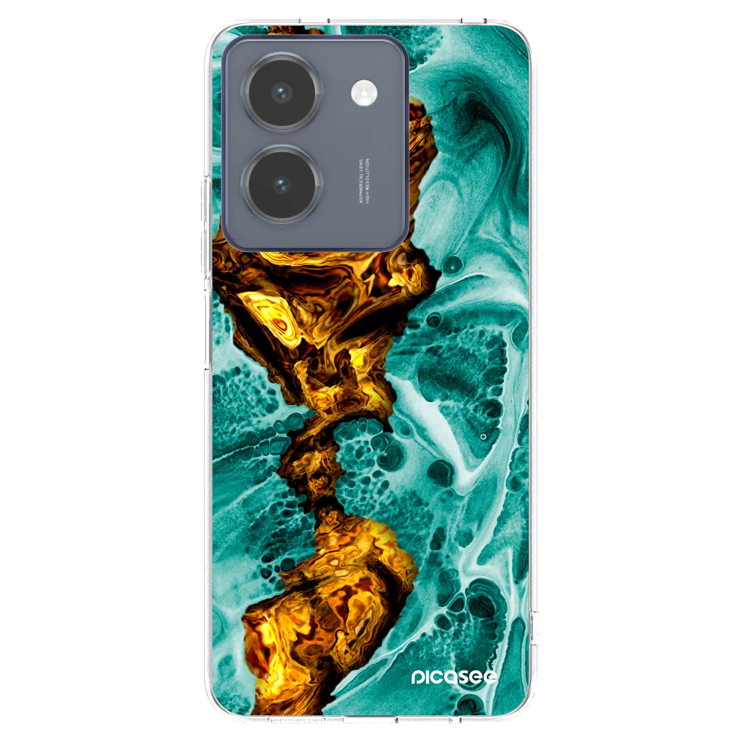 Picasee διαφανής θήκη σιλικόνης Vivo Y36 4G - Goldsky