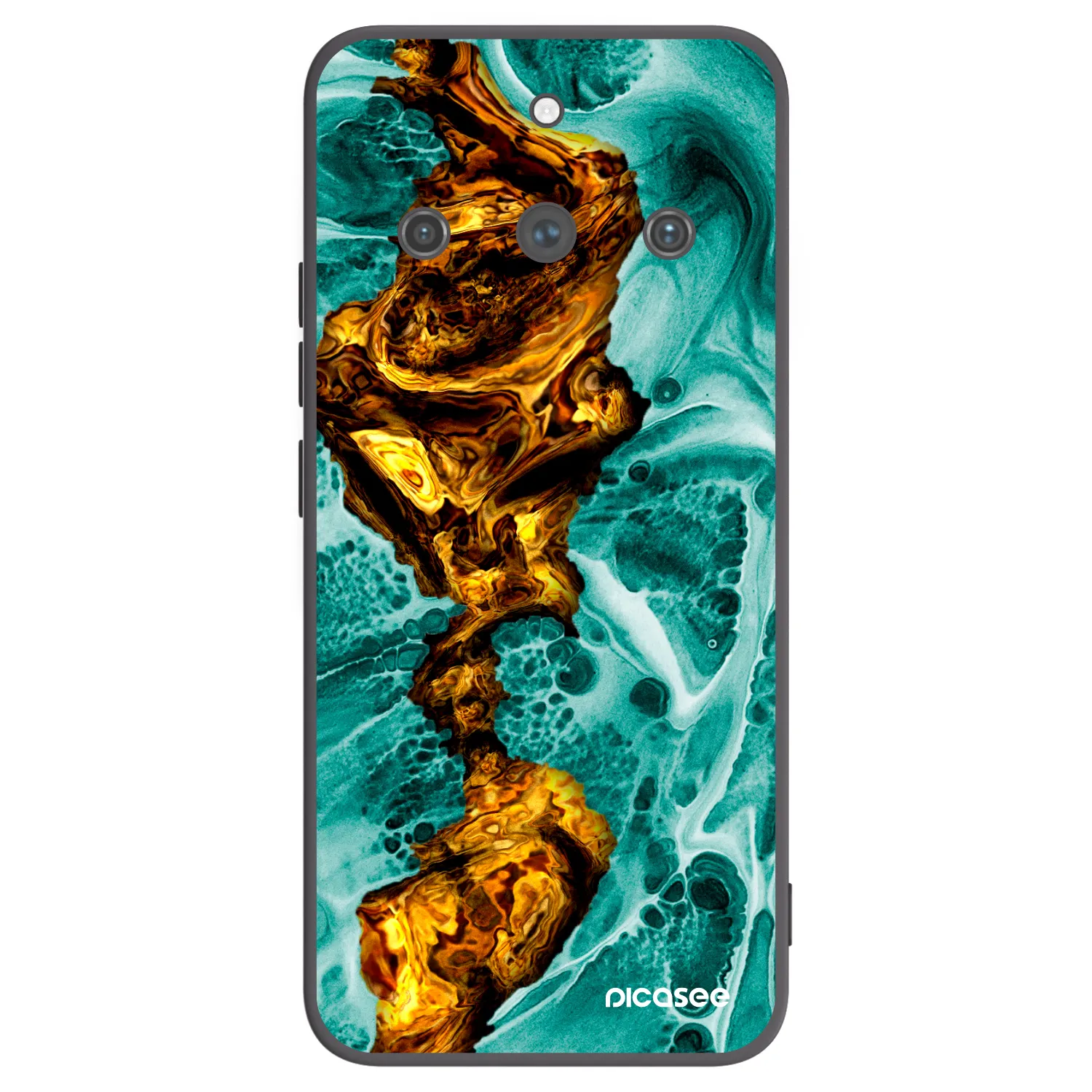 Picasee Μαύρη θήκη σιλικόνης για Realme 11 Pro+ - Goldsky