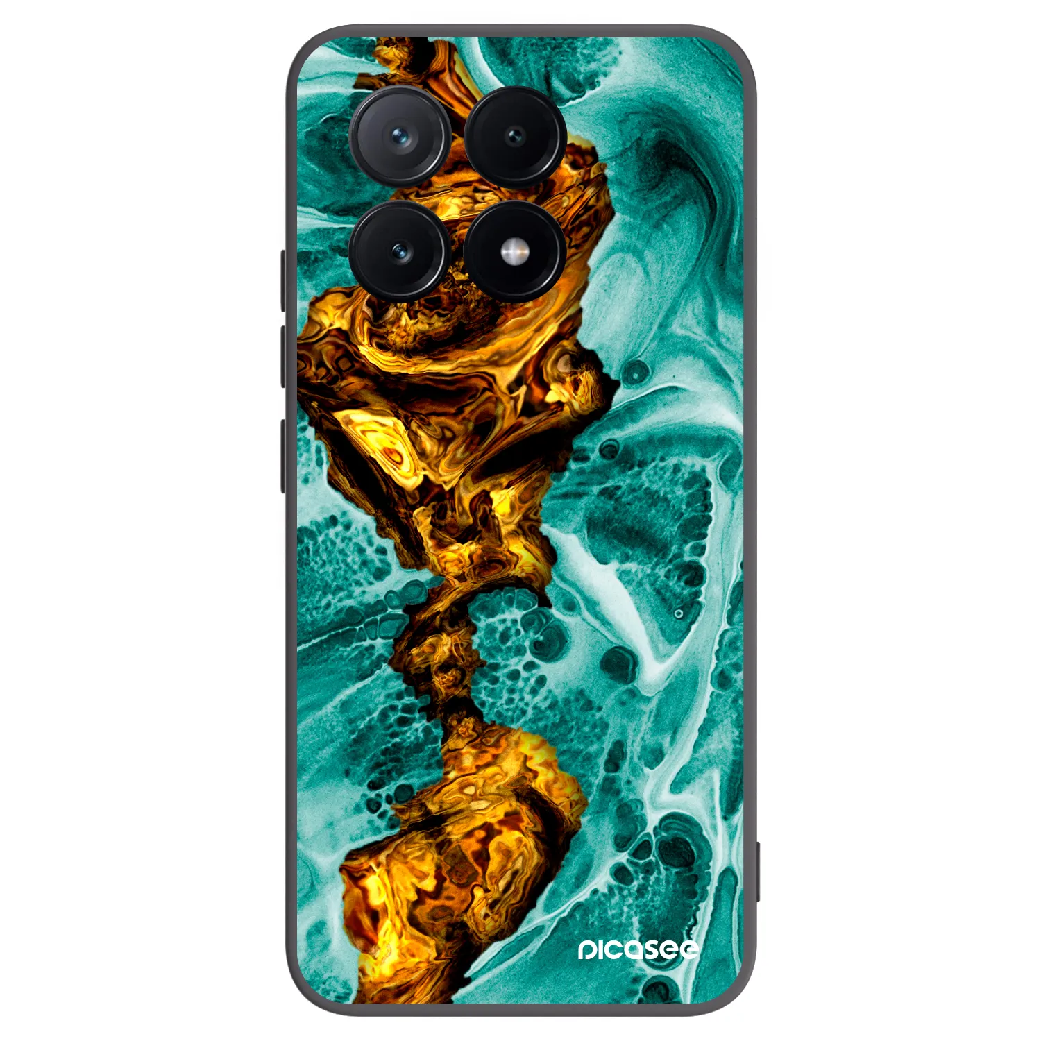 Picasee Μαύρη θήκη σιλικόνης για Xiaomi Poco X6 Pro - Goldsky