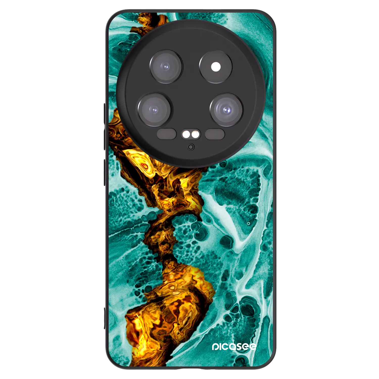 Picasee Μαύρη θήκη σιλικόνης για Xiaomi 14 Ultra - Goldsky