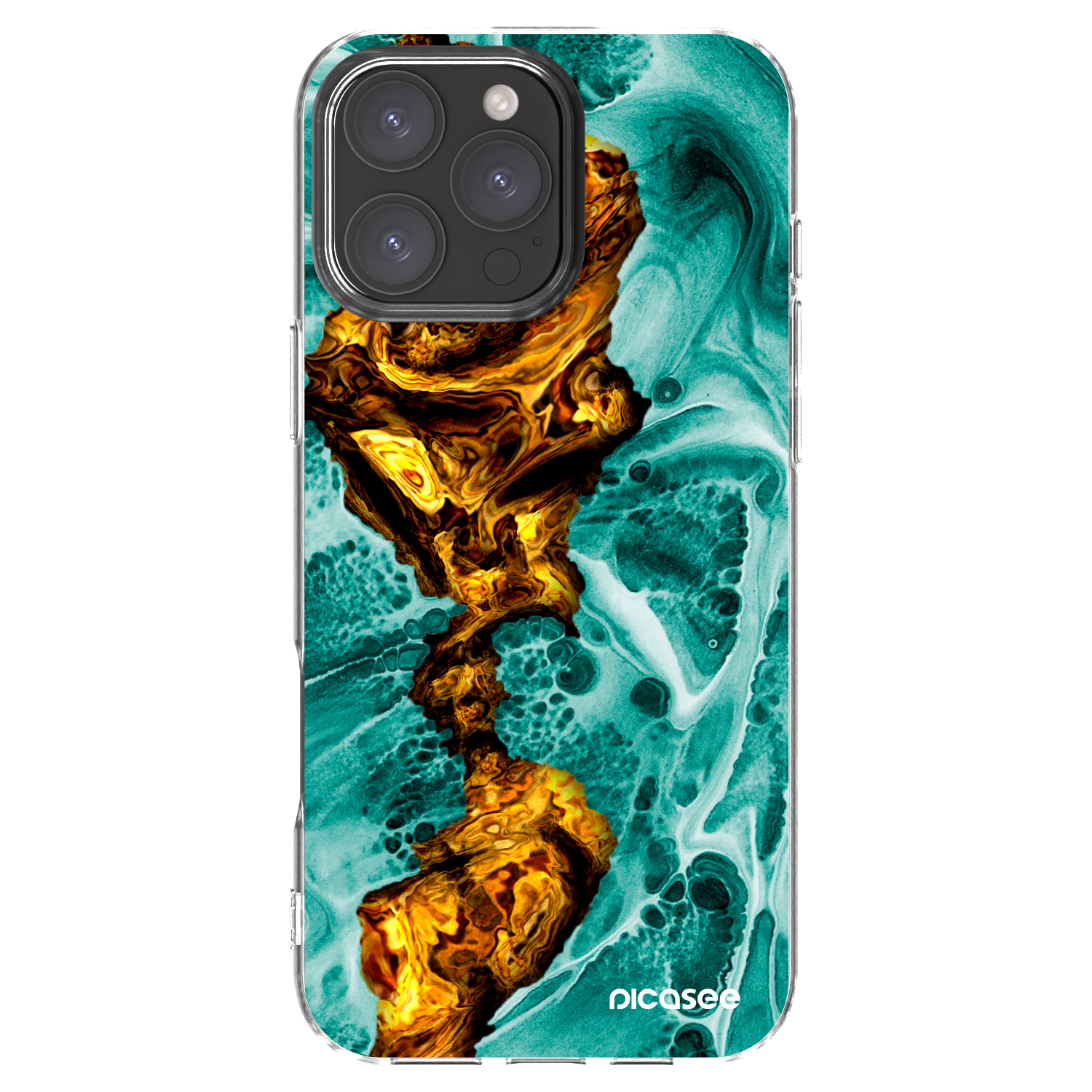 Picasee διαφανής θήκη σιλικόνης Apple iPhone 16 Pro Max - Goldsky