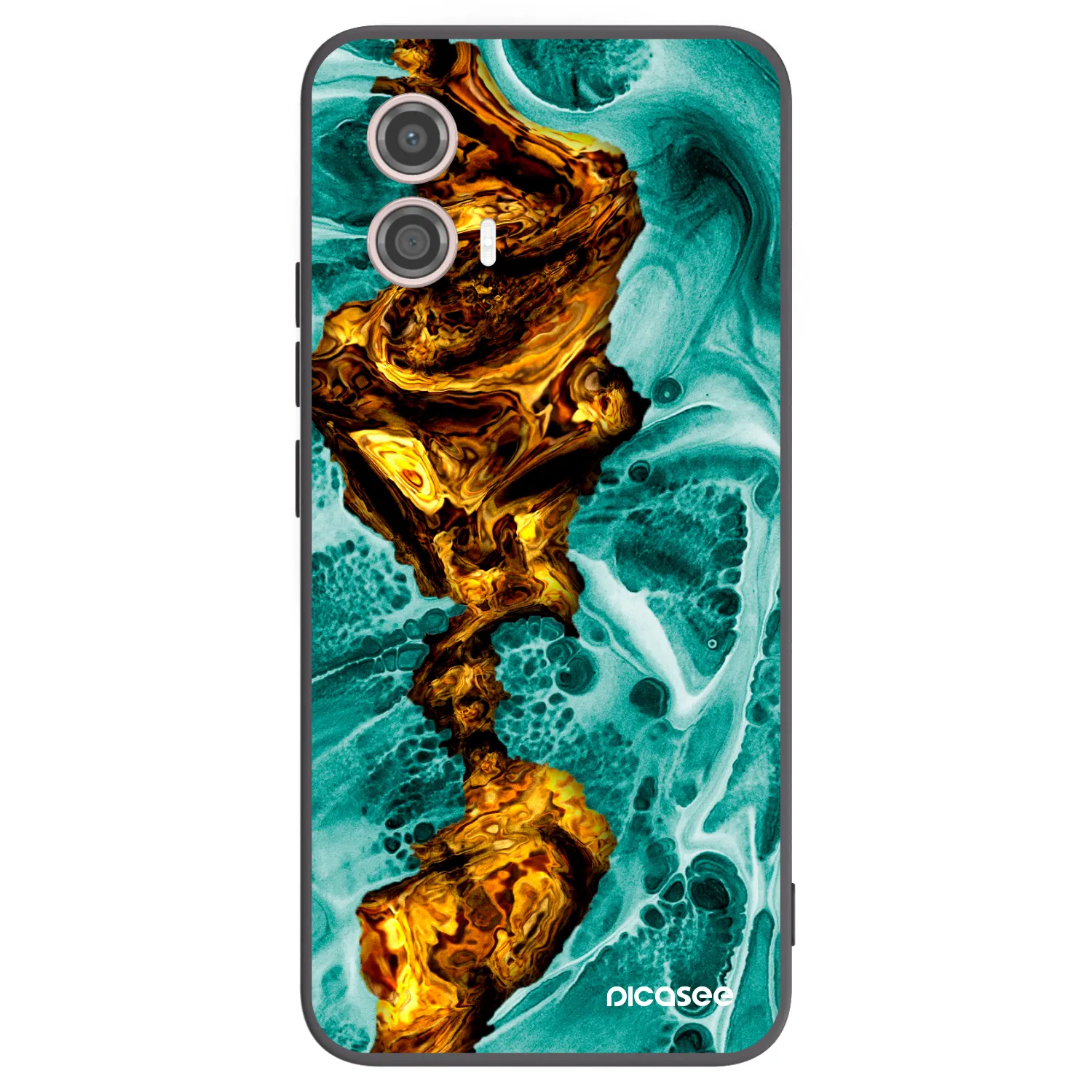 Picasee Μαύρη θήκη σιλικόνης για Motorola Moto G53 5G - Goldsky