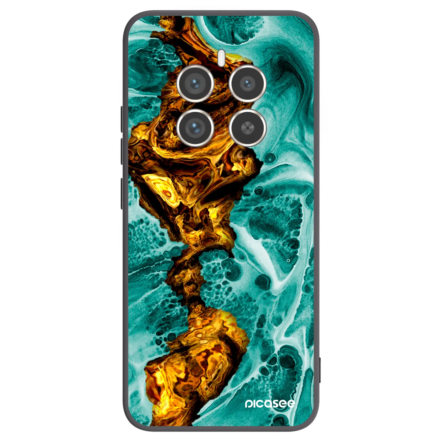 Picasee Μαύρη θήκη σιλικόνης για Realme 12 Pro 5G - Goldsky