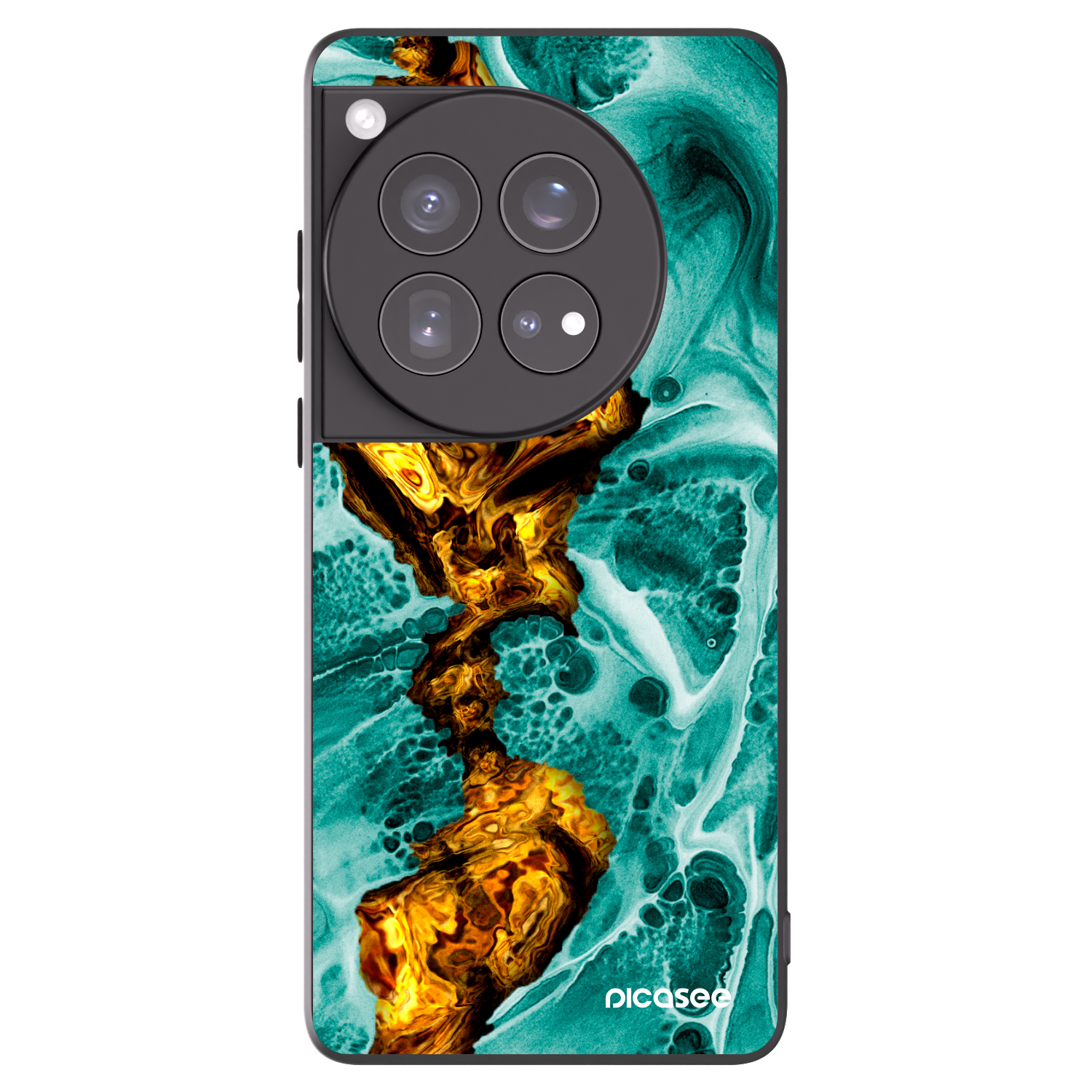 Picasee Μαύρη θήκη σιλικόνης για OnePlus 12 5G - Goldsky