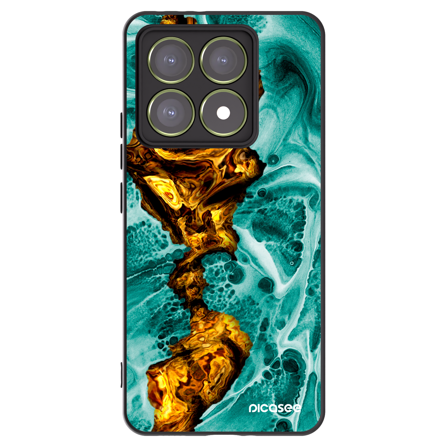 Picasee Μαύρη θήκη σιλικόνης για Xiaomi 14T - Goldsky