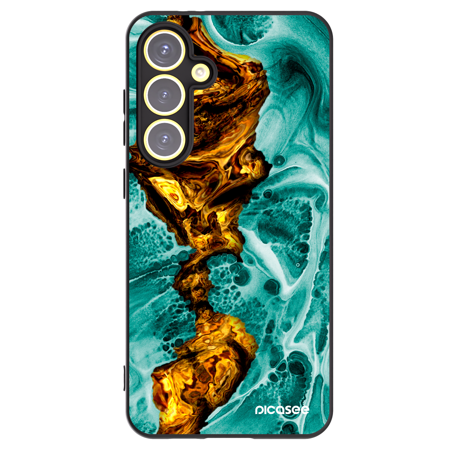 Picasee Μαύρη θήκη σιλικόνης για Samsung Galaxy S24 FE S721B - Goldsky
